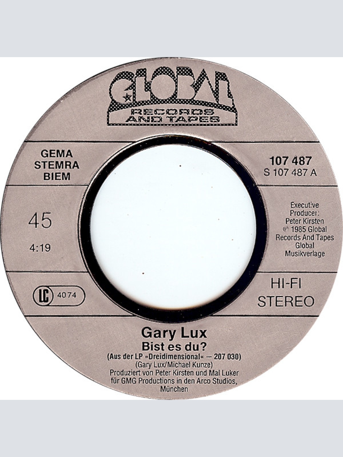 Vinyl / Gary Lux - Bist Es Du?