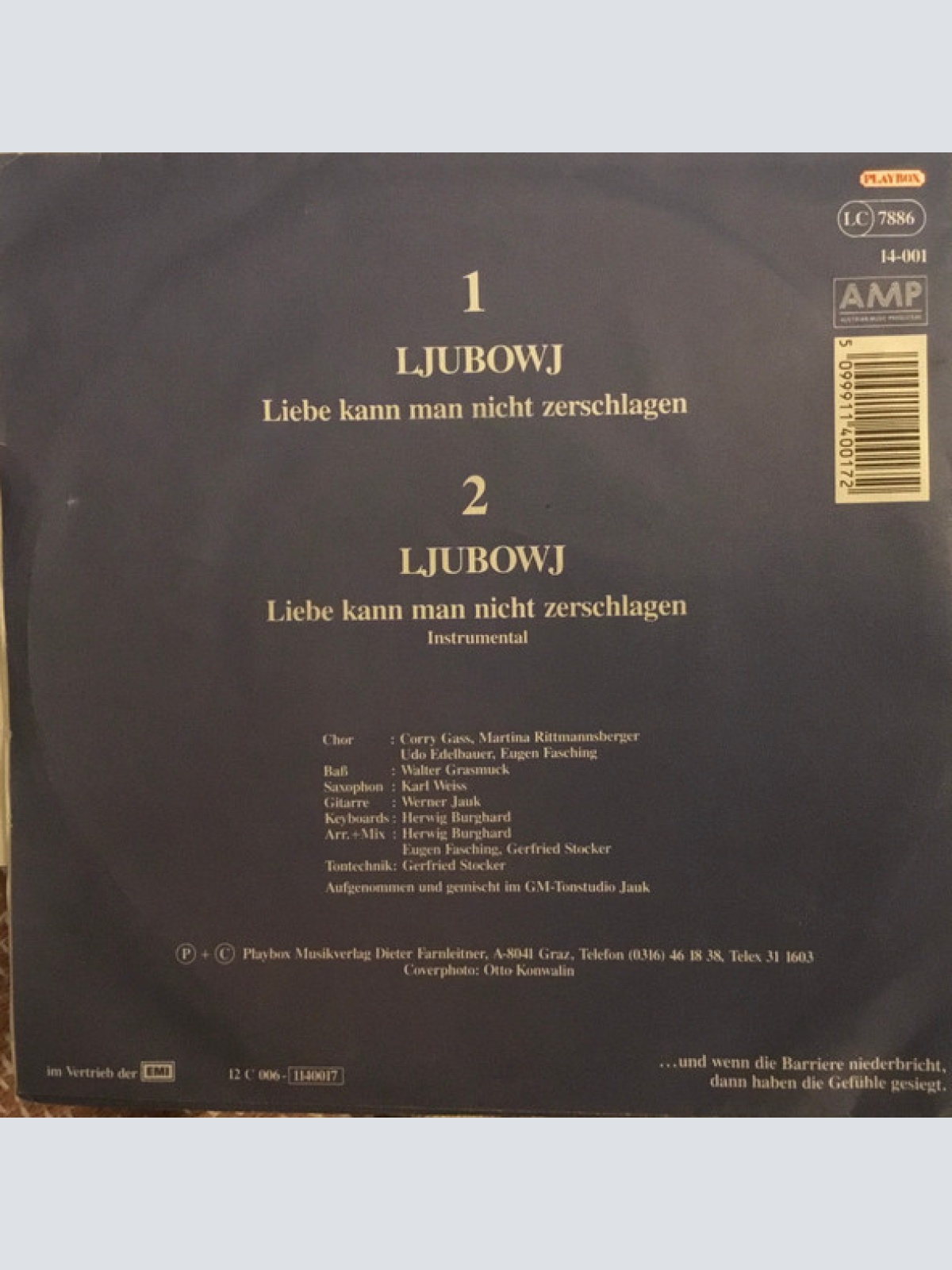 Vinyl / Toni Prommer - Liebe Kann Man Nicht Zerschlagen