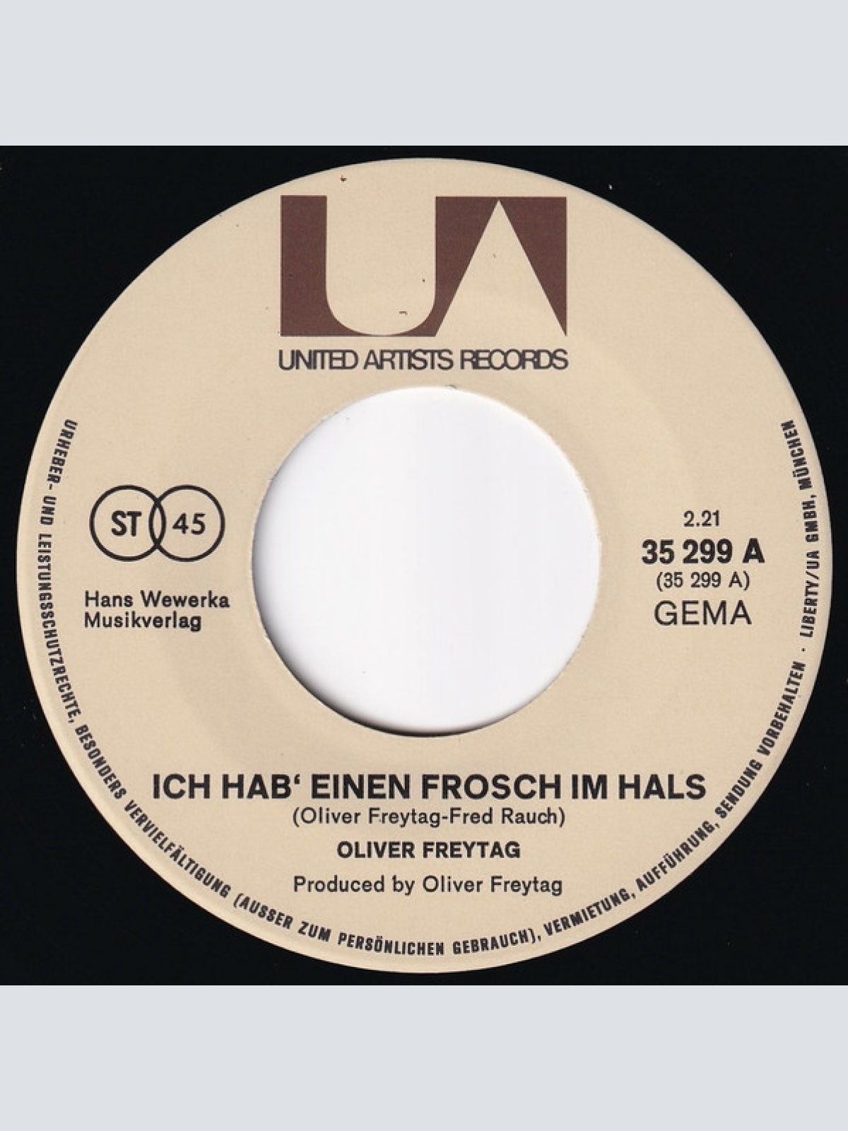 Vinyl / Oliver Freytag - Ich Hab' Einen Frosch Im Hals / Angela
