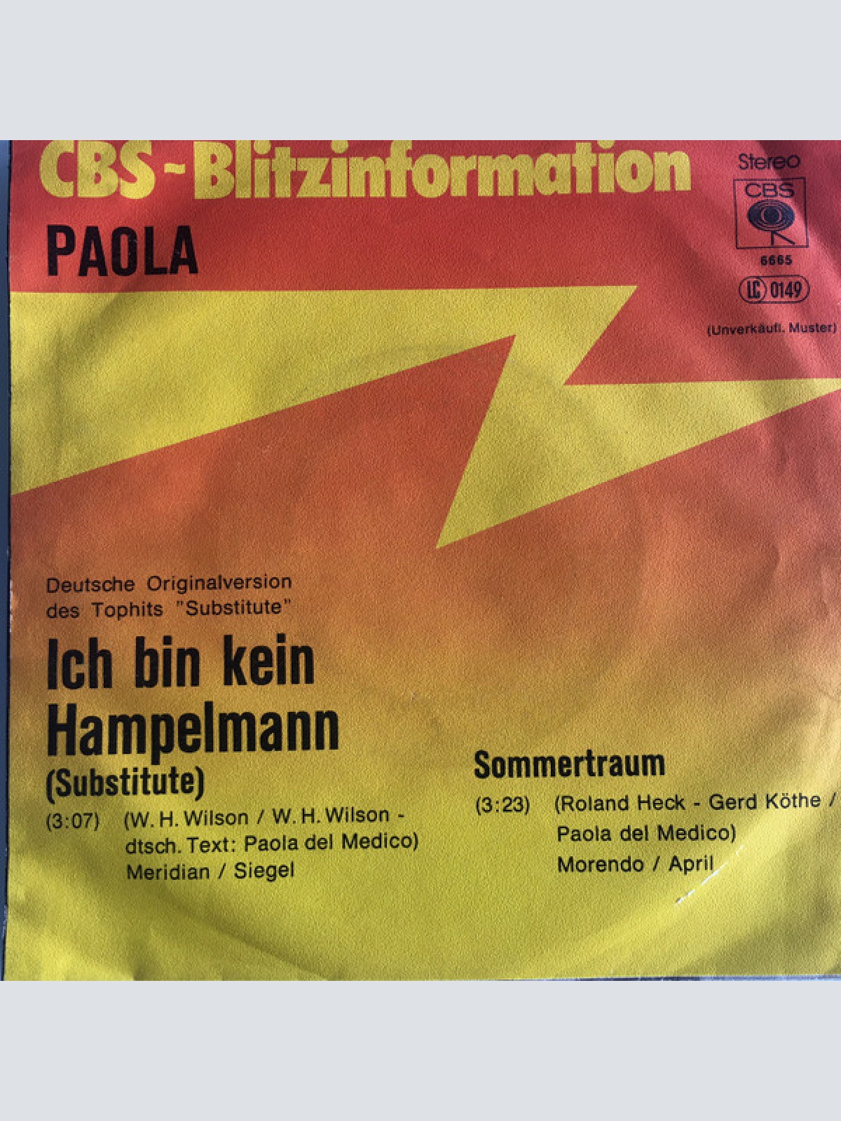 Vinyl / Paola (2) - Ich Bin Kein Hampelmann