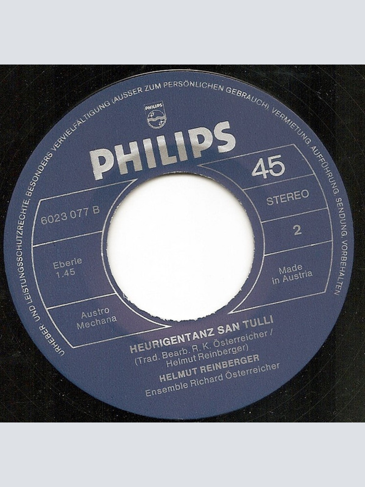 Vinyl / Helmut Reinberger - Der letzte Tango