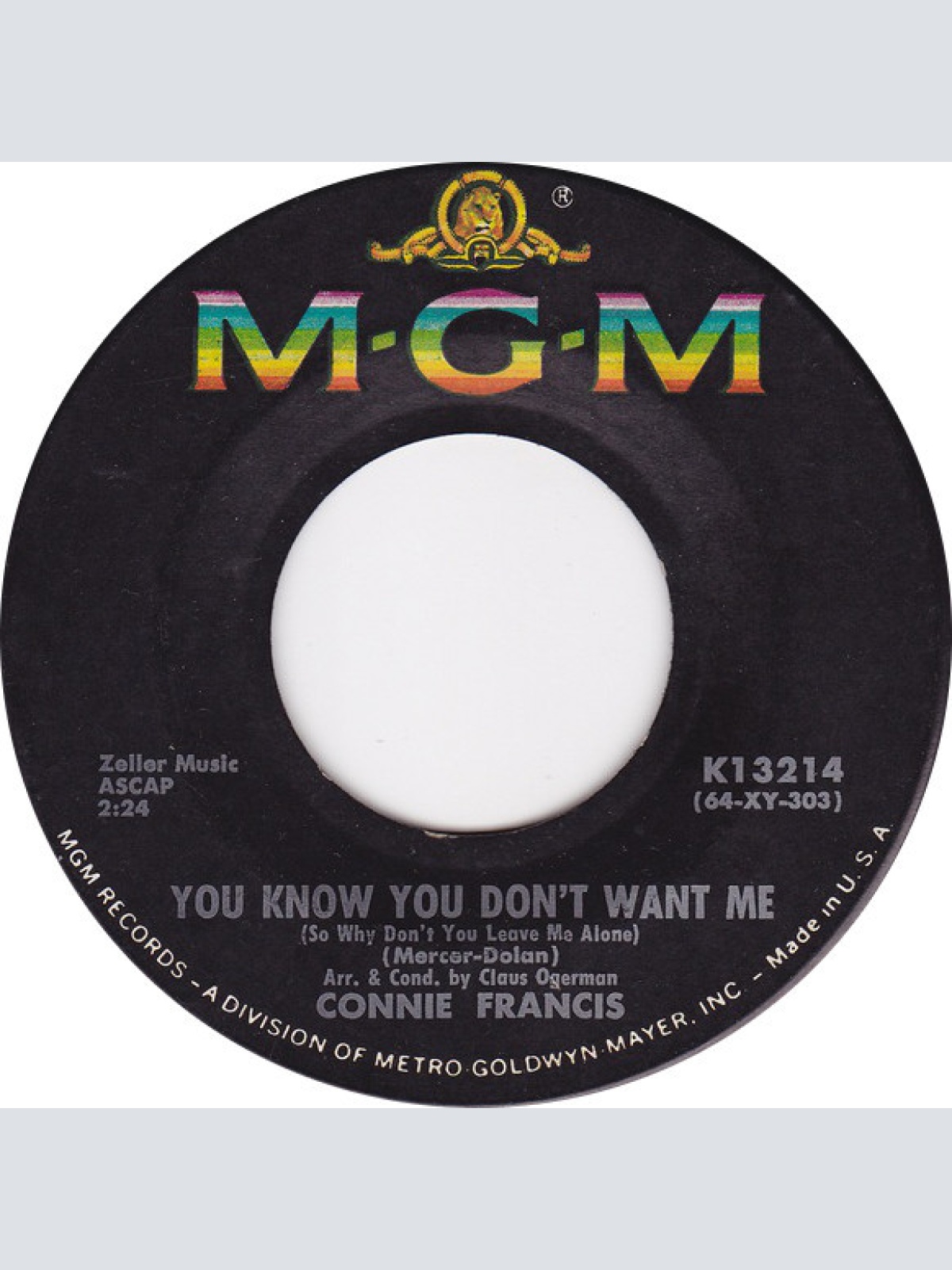 Vinyl / Connie Francis - Blue Winter / You Know You Don't Want Me