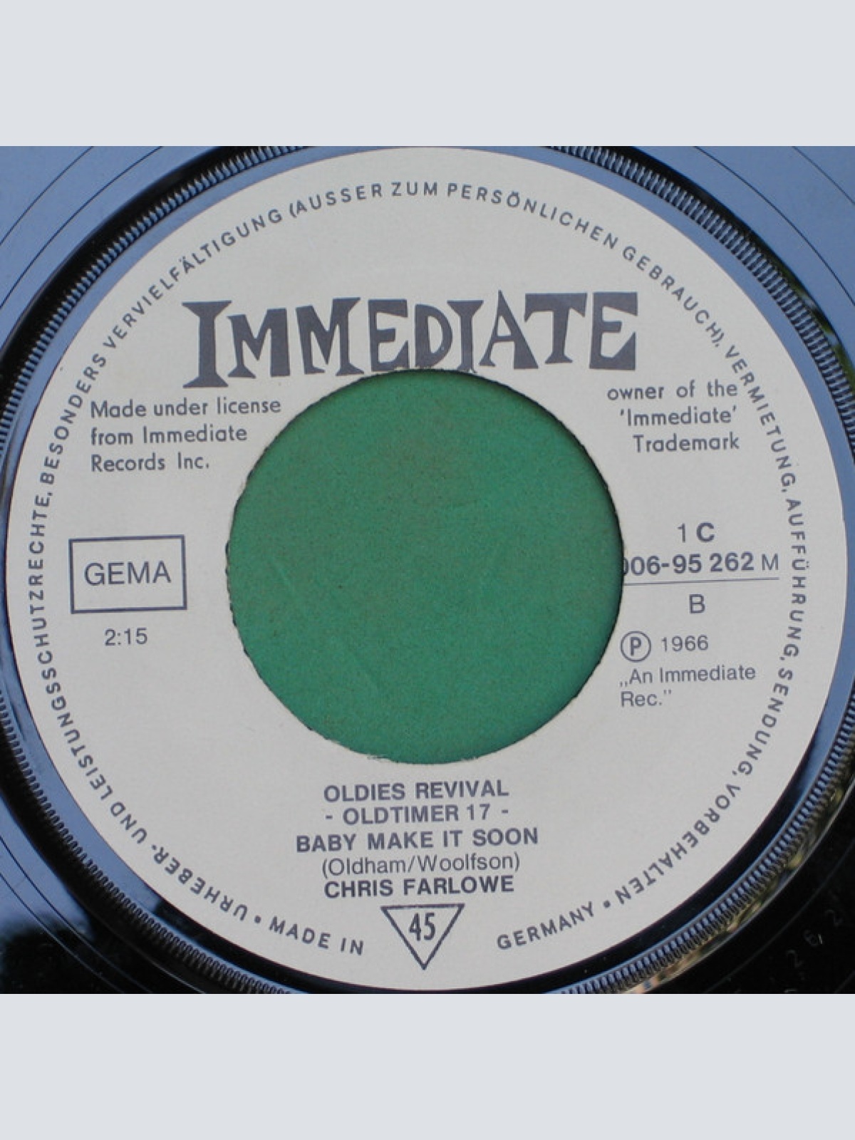 Vinyl / Chris Farlowe - Out Of Time / Baby Make It Soon