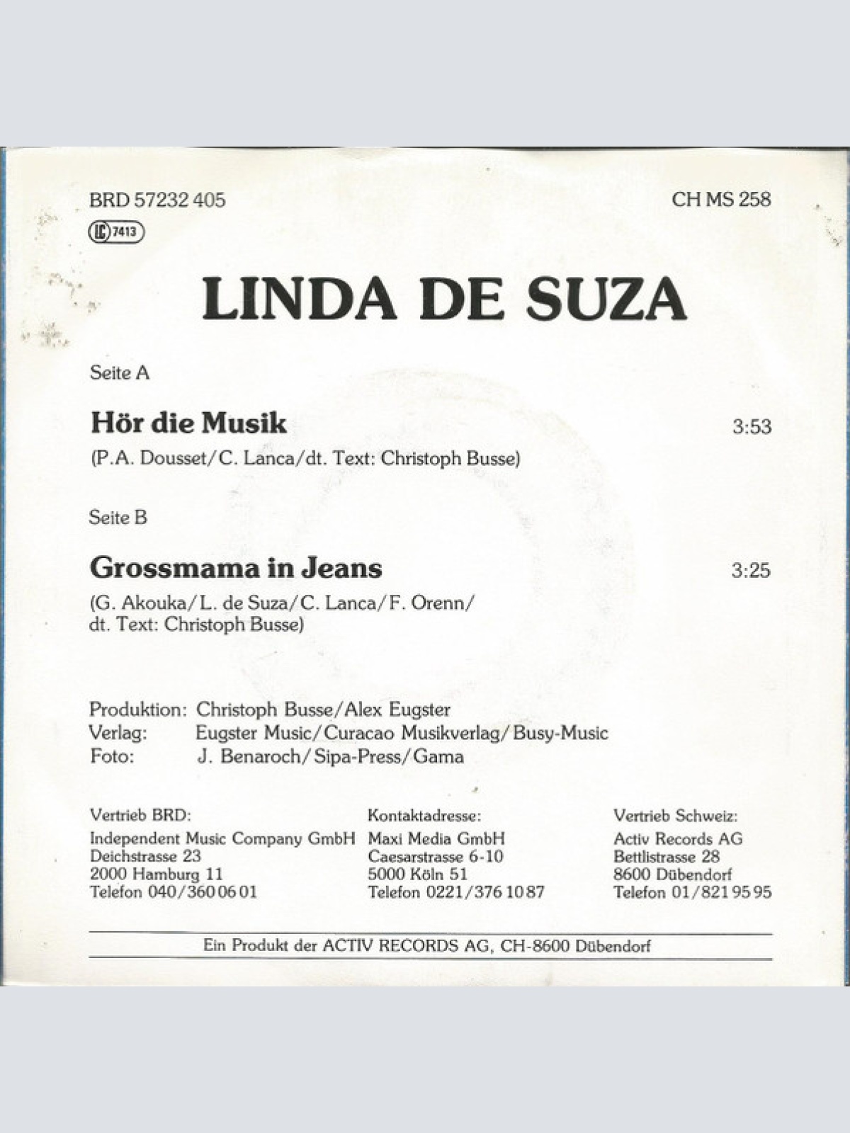 Vinyl / Linda De Suza - Hör Die Musik