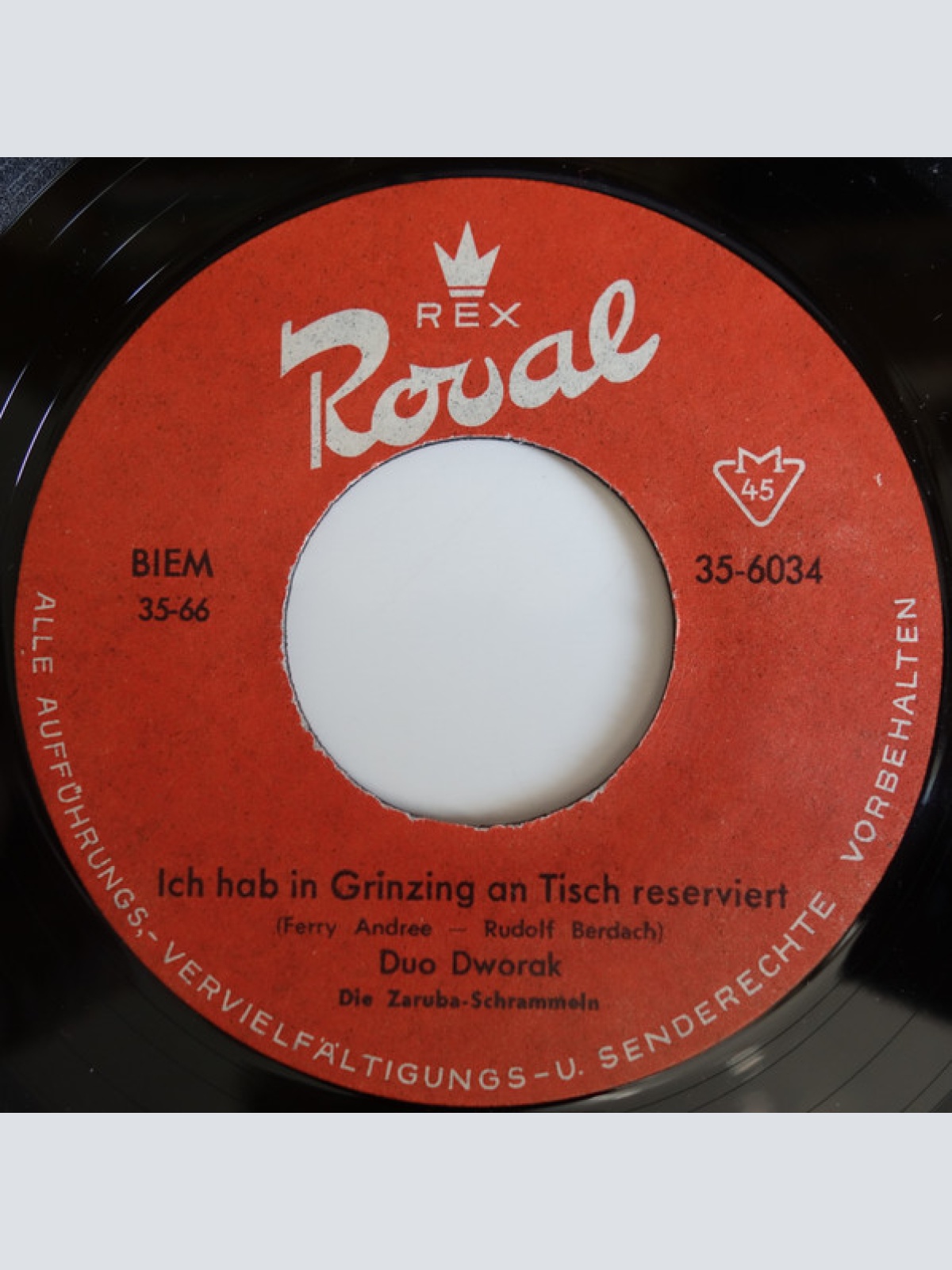 Vinyl / Duo Dworak - Du Narrischer Kastanienbaum / Ich Hab In Grinzing An Tisch Reserviert