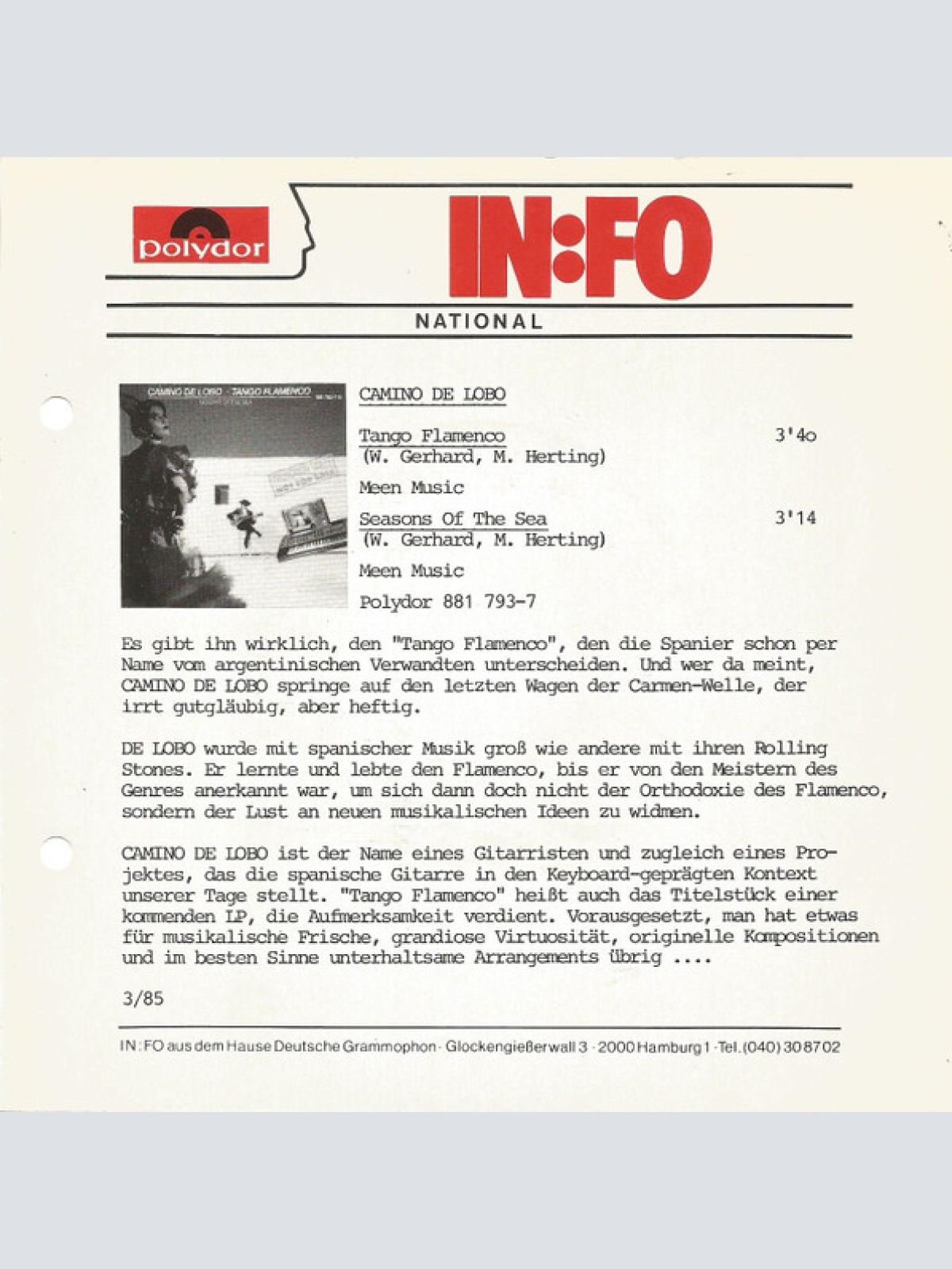 Vinyl / Camino De Lobo - Tango Flamenco