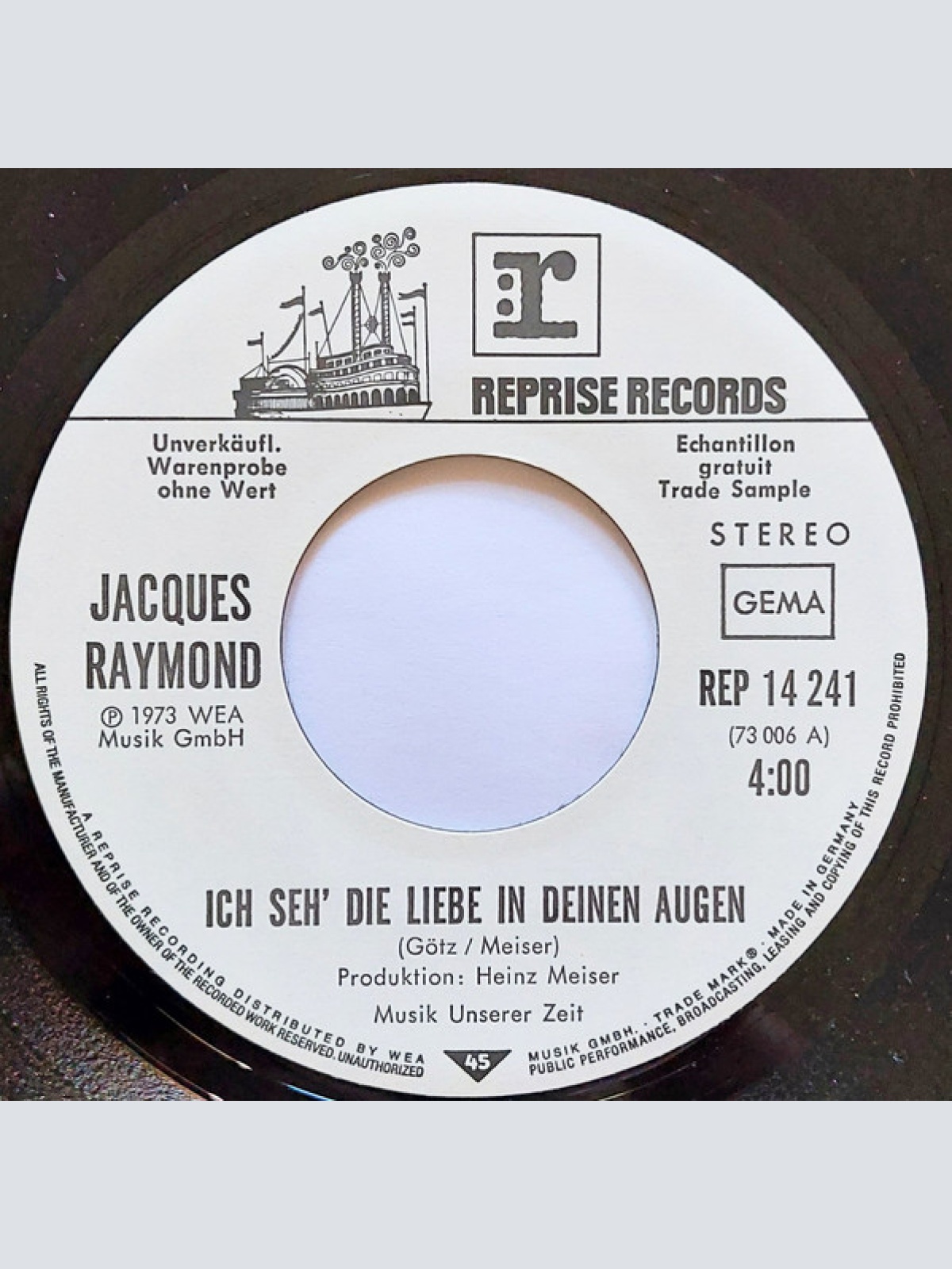 Vinyl / Jacques Raymond - Ich Seh' Die Liebe In Deinen Augen