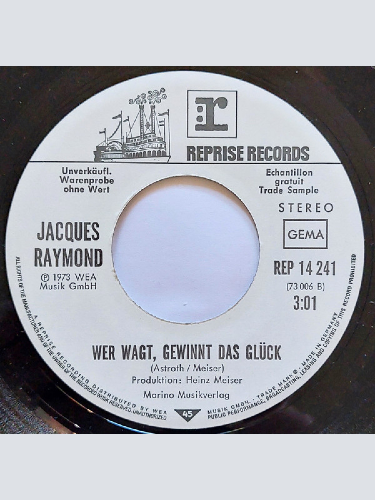 Vinyl / Jacques Raymond - Ich Seh' Die Liebe In Deinen Augen