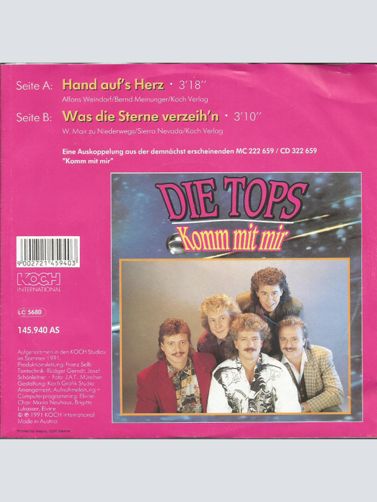 Vinyl / Die Tops* - Hand Auf's Herz