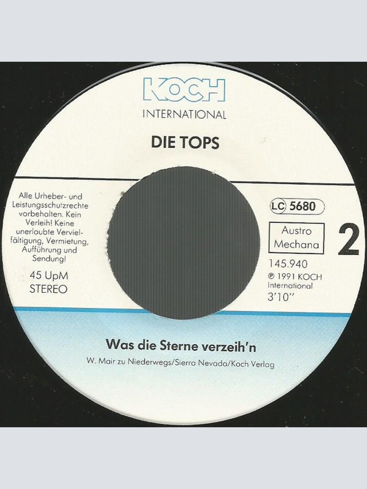 Vinyl / Die Tops* - Hand Auf's Herz