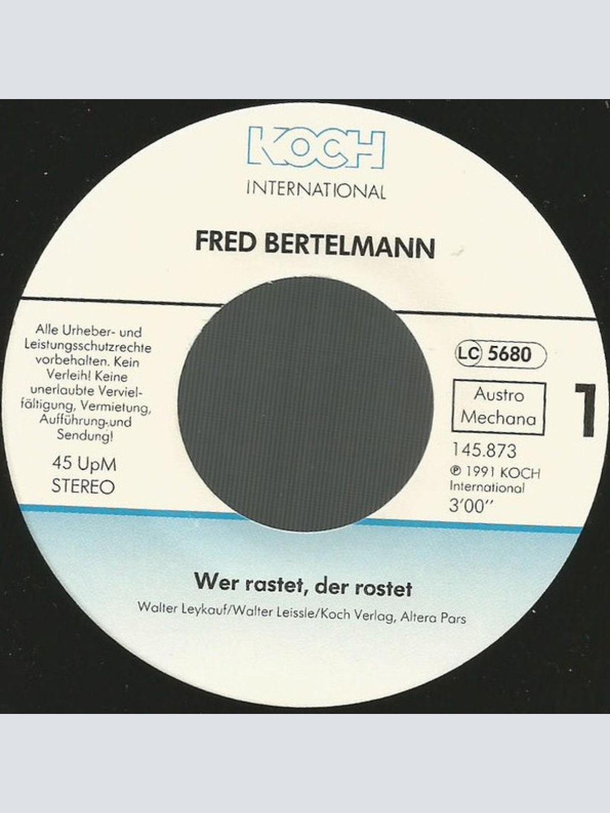 Vinyl / Fred Bertelmann - Wer Rastet, Der Rostet