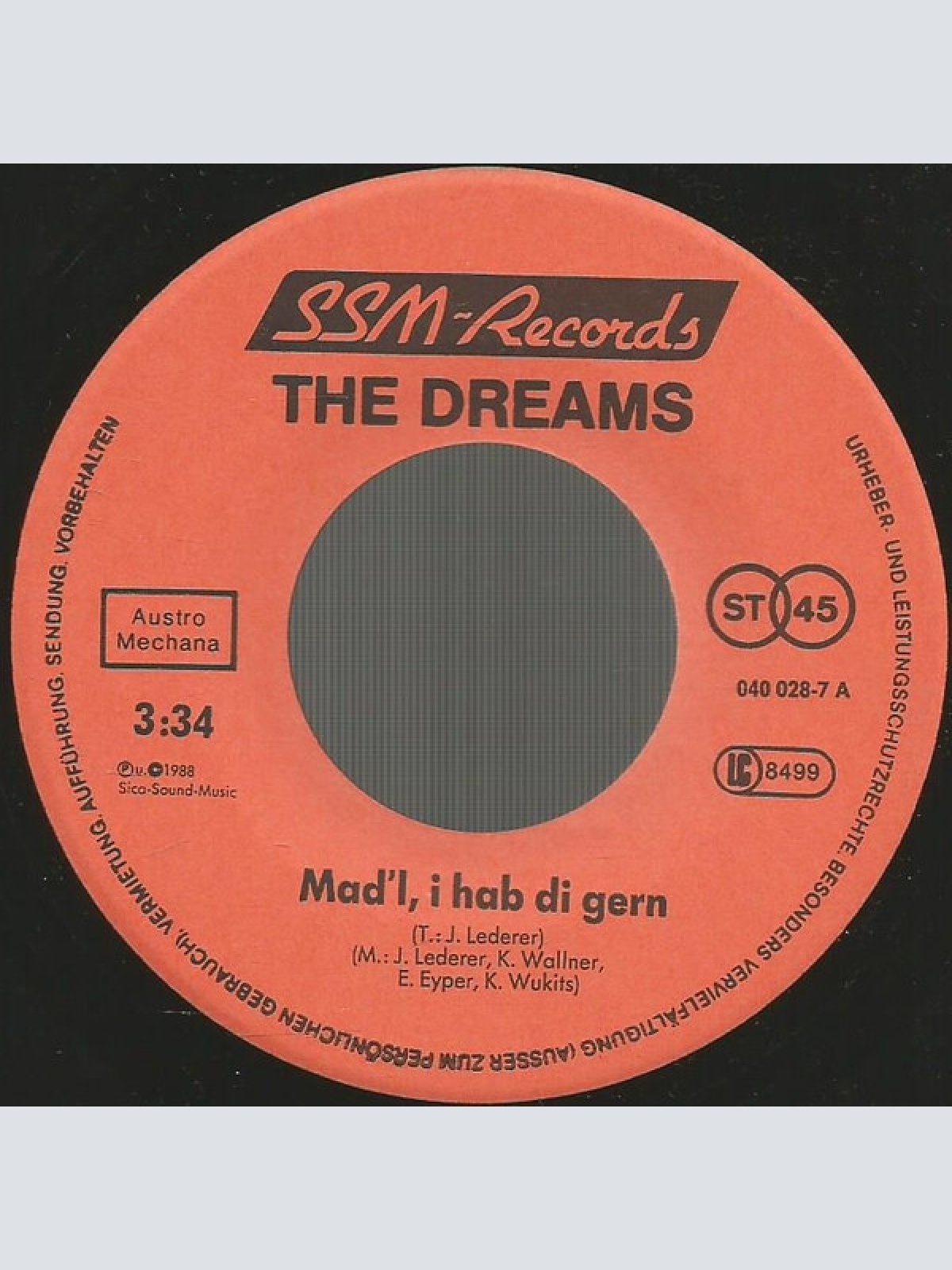 Vinyl / The Dreams (4) - Mad'l, I Hab Di Gern