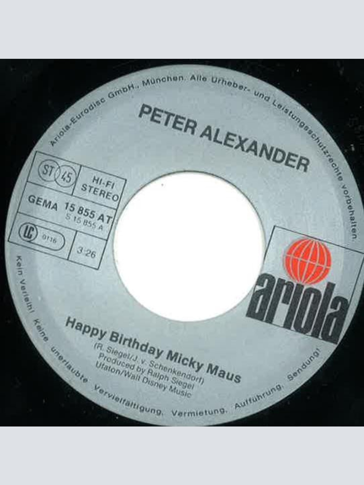 Vinyl / Peter Alexander - Happy Birthday Micky Maus
