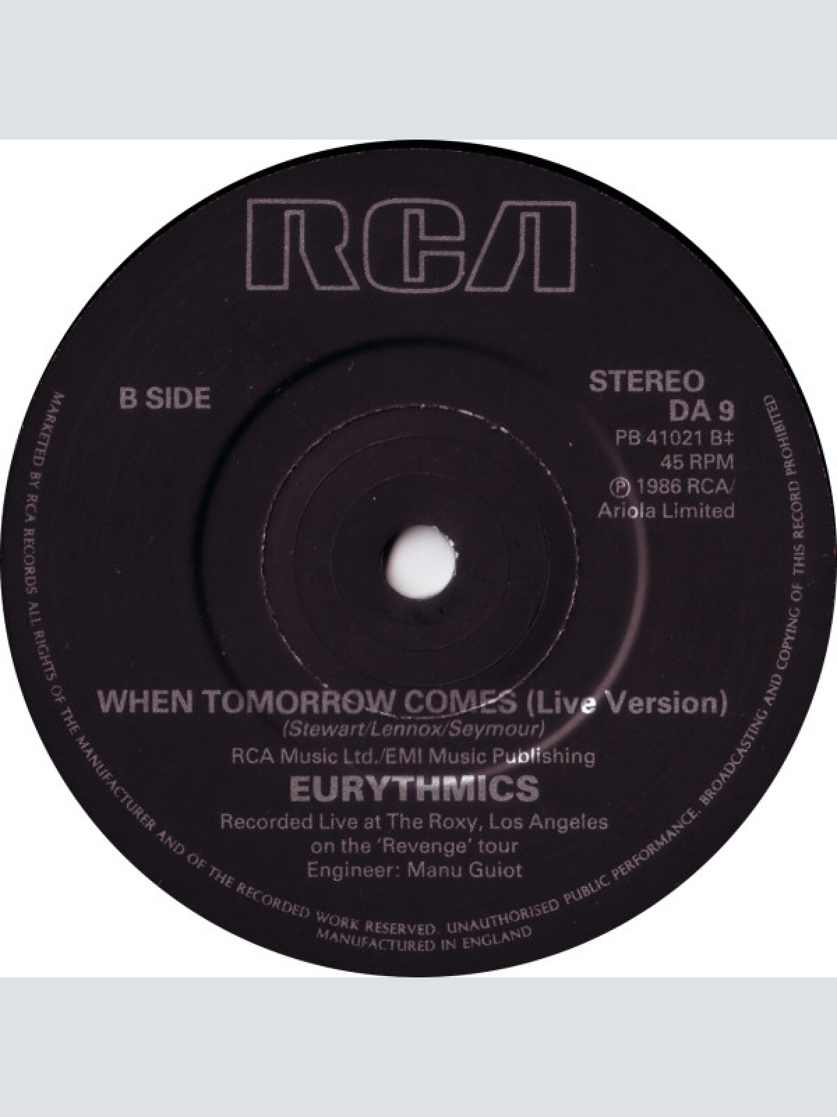 Vinyl / Eurythmics - The Miracle Of Love