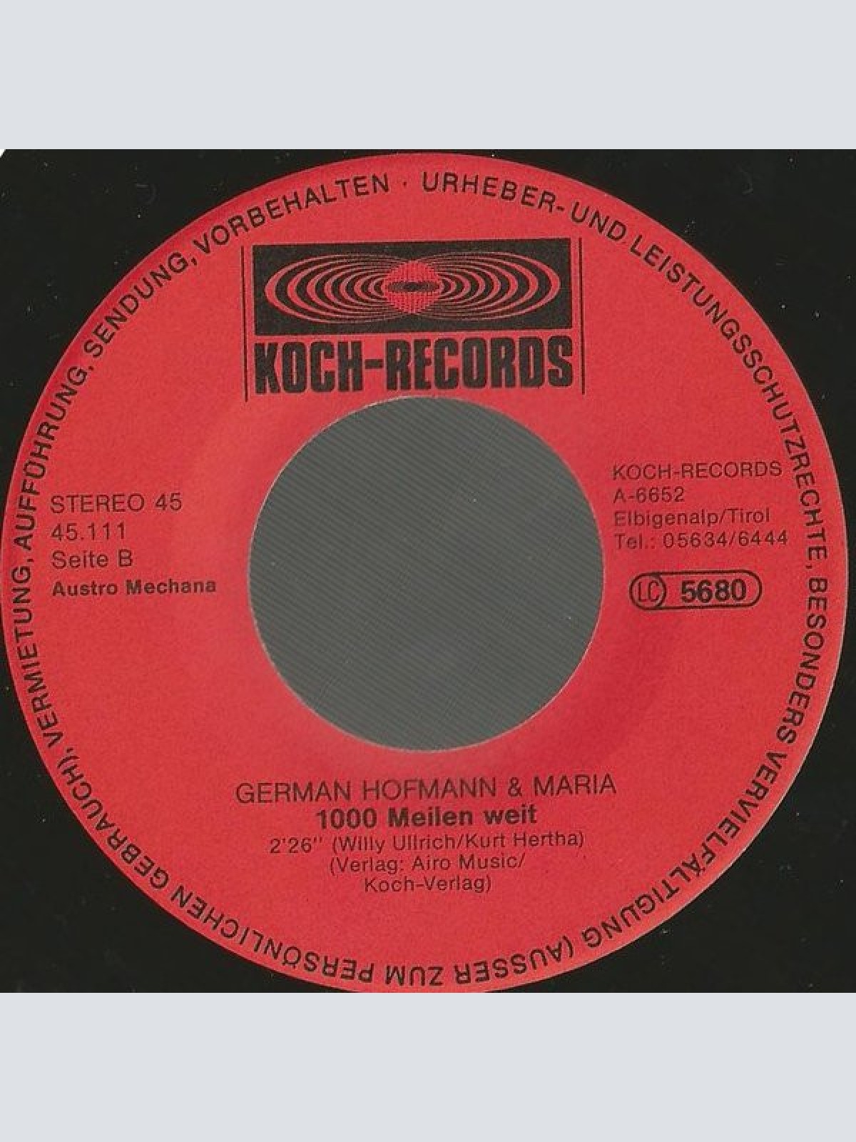 Vinyl / German Hofmann & Maria (158) - Fürstenfeld