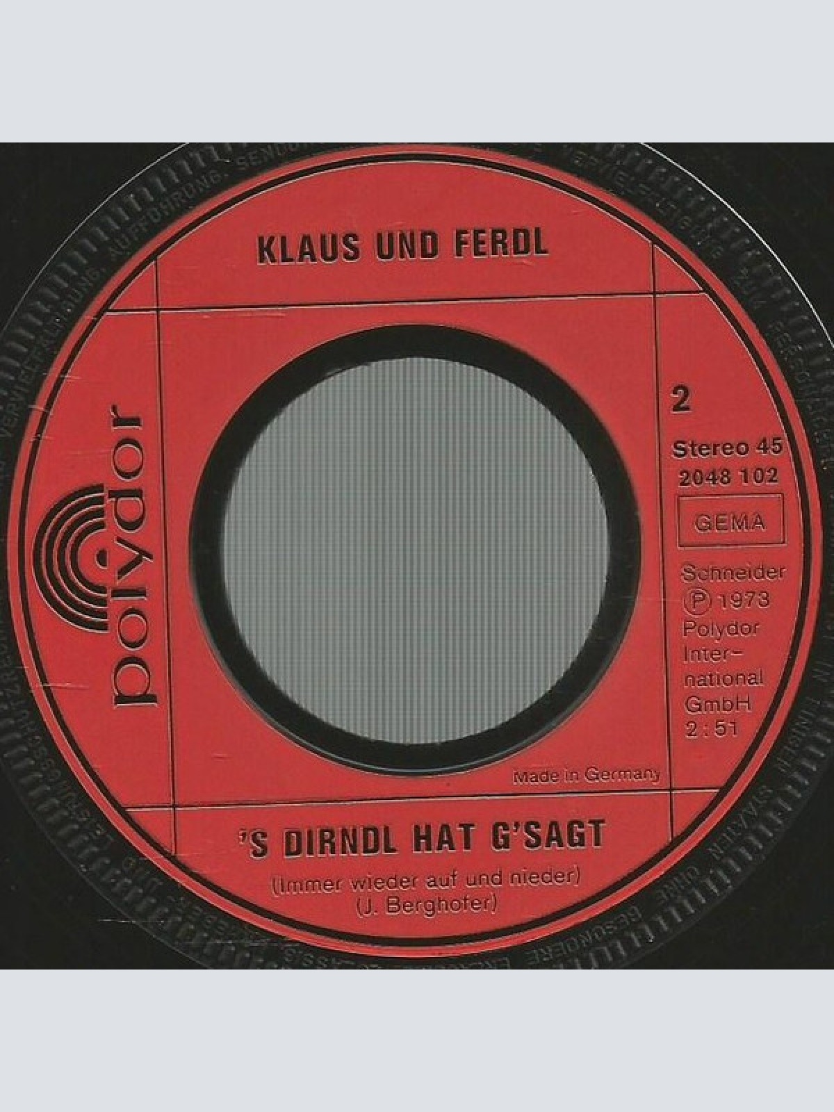 Vinyl / Klaus Und Ferdl - Auf Der Schwäb'schen Eisenbahn