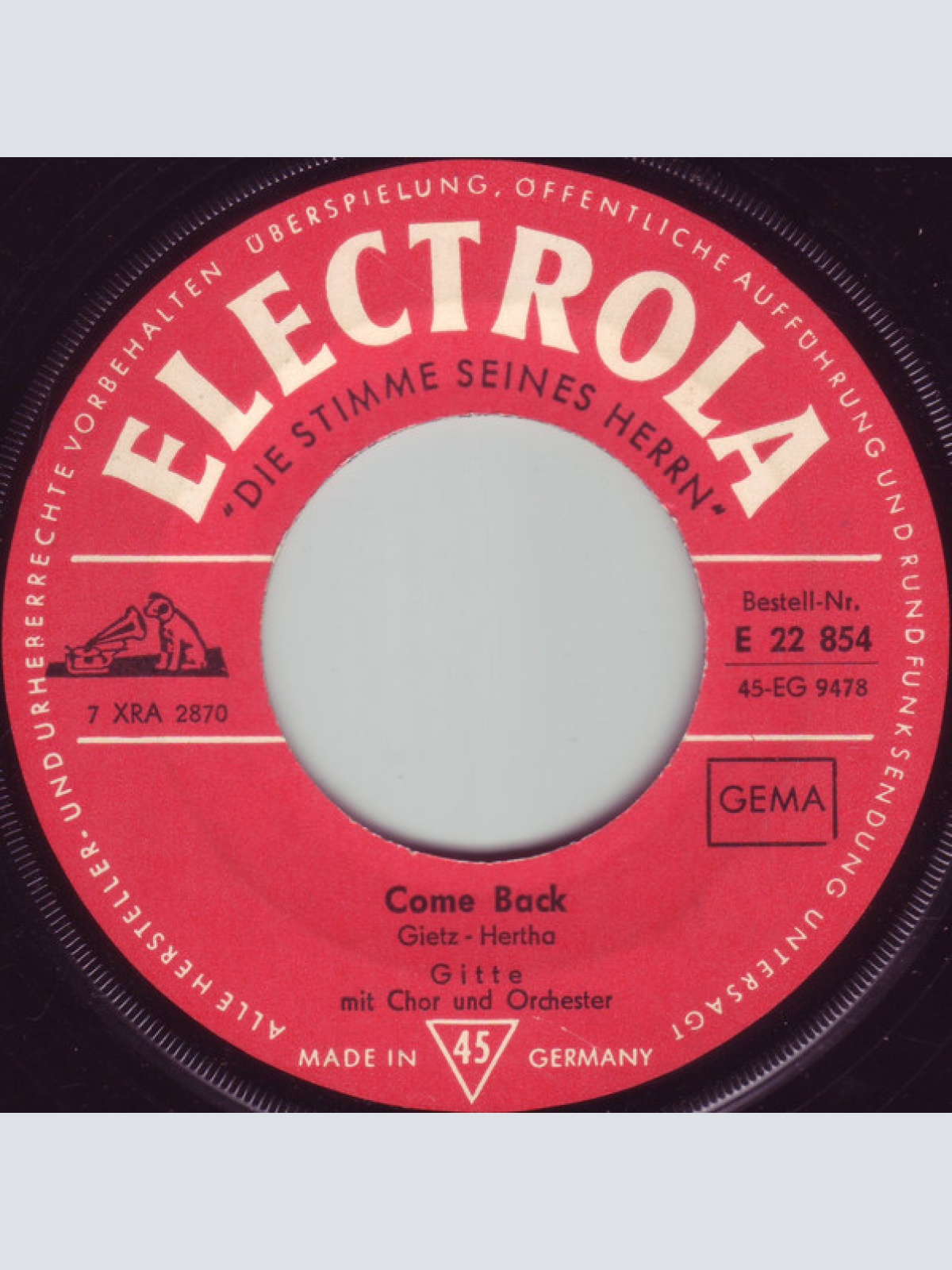 Vinyl / Gitte* - Nashville Tennessee / Come Back