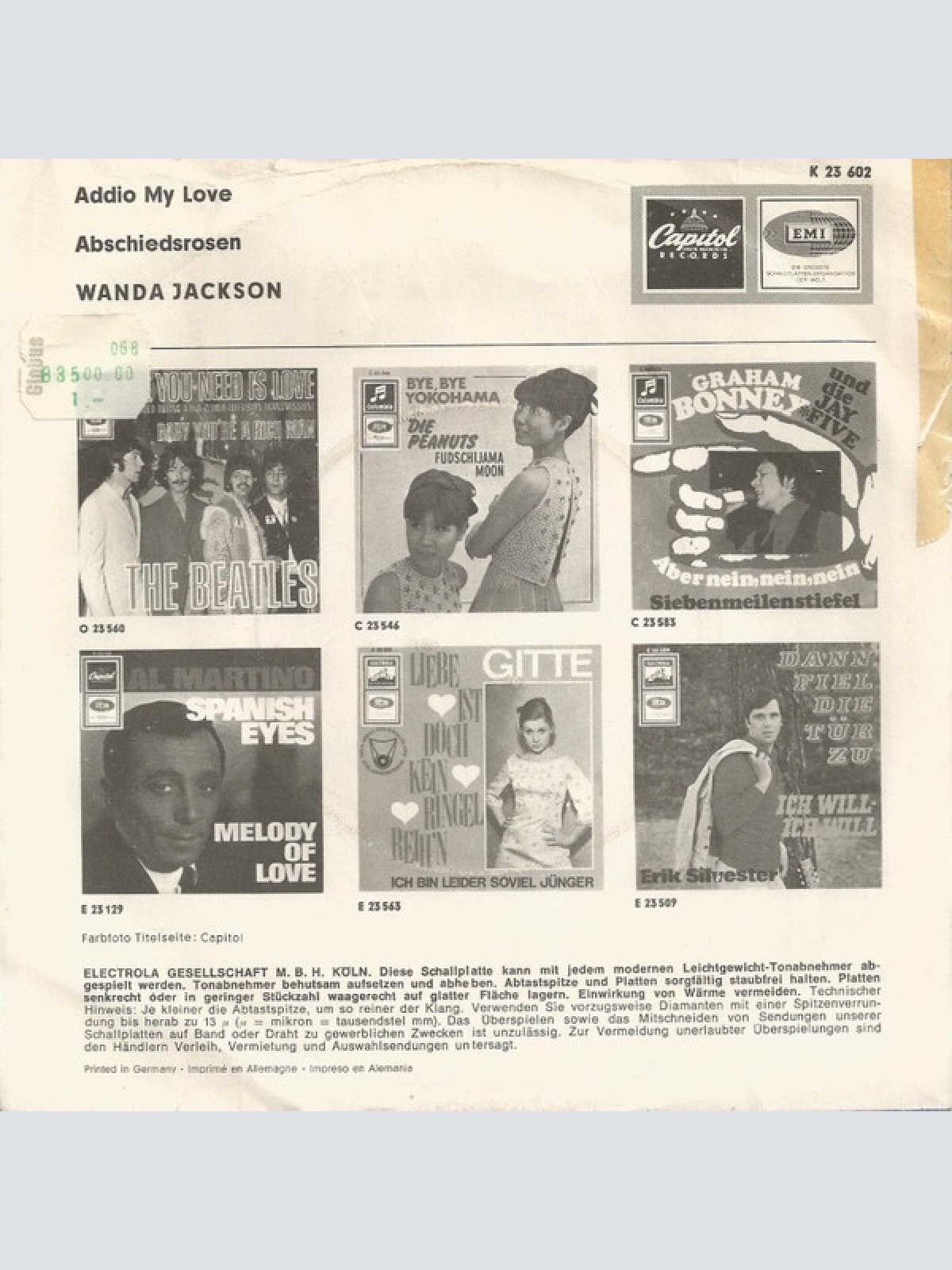 Vinyl / Wanda Jackson - Addio My Love