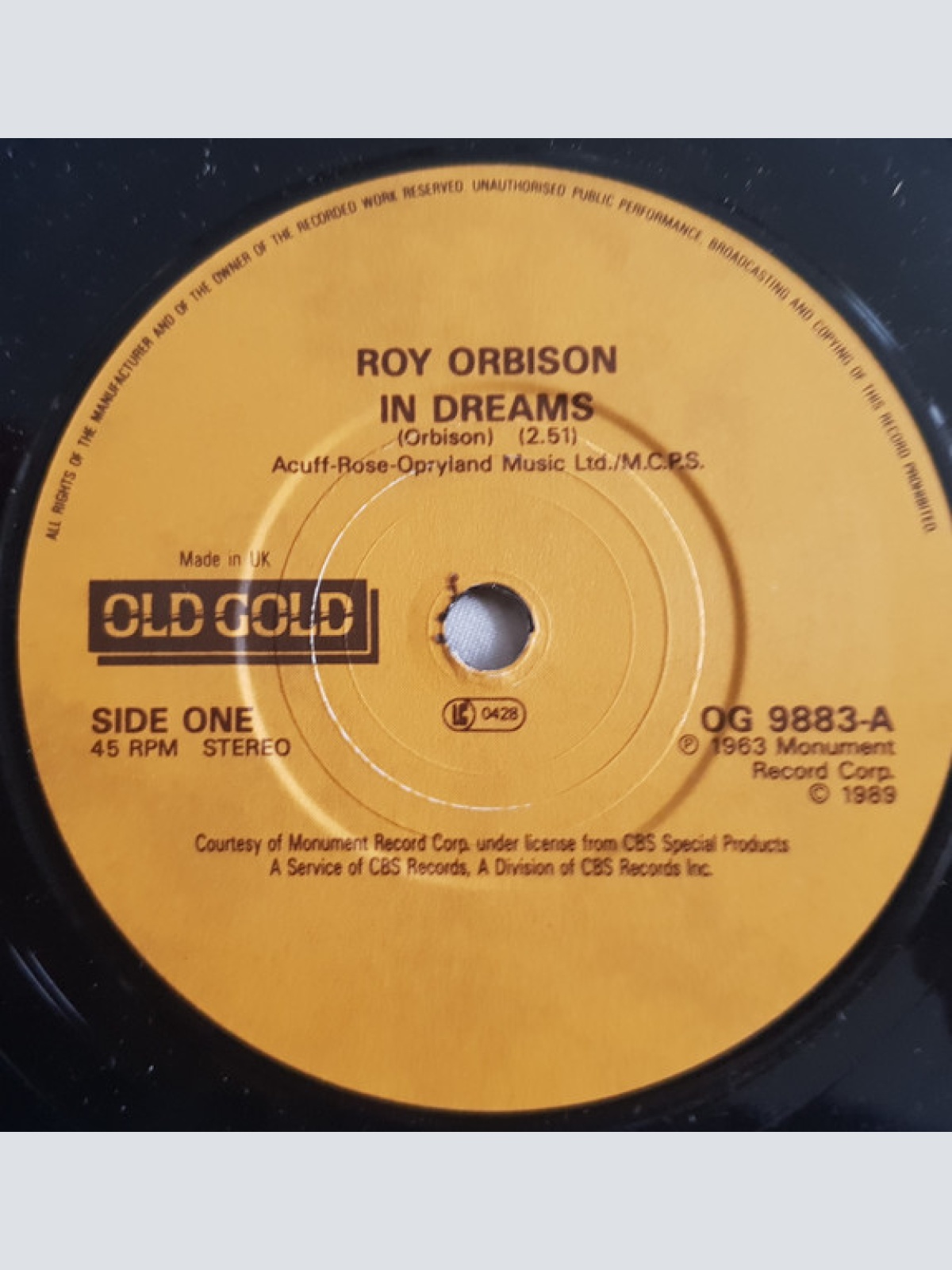 Vinyl / Roy Orbison - In Dreams / Falling