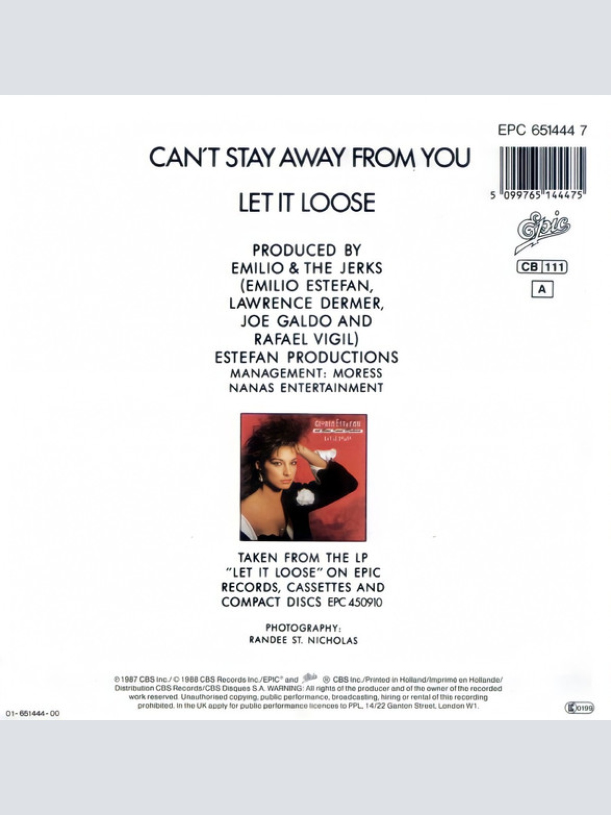 Vinyl / Gloria Estefan And Miami Sound Machine* - Can't Stay Away From You