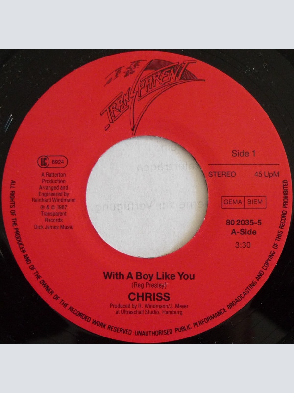 Vinyl / Chriss (3) - With A Boy Like You