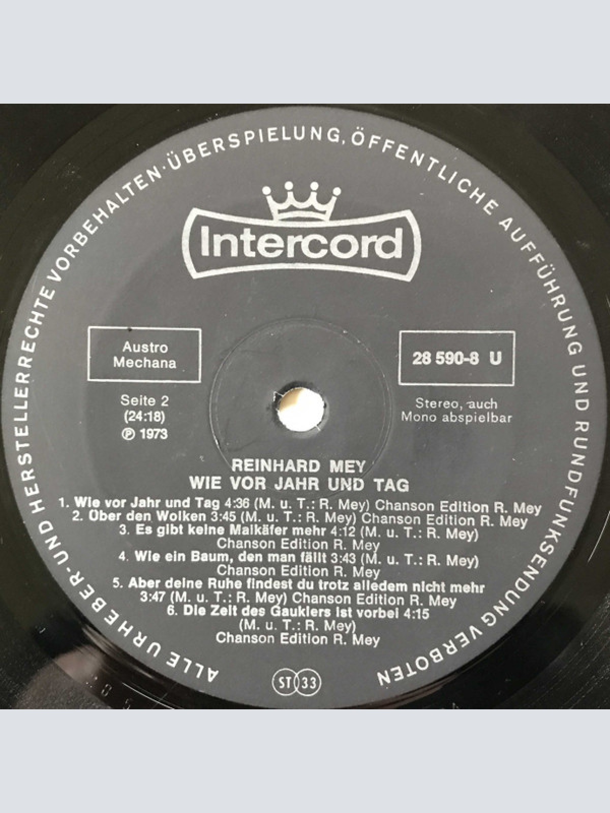 Vinyl / Reinhard Mey - Wie Vor Jahr Und Tag