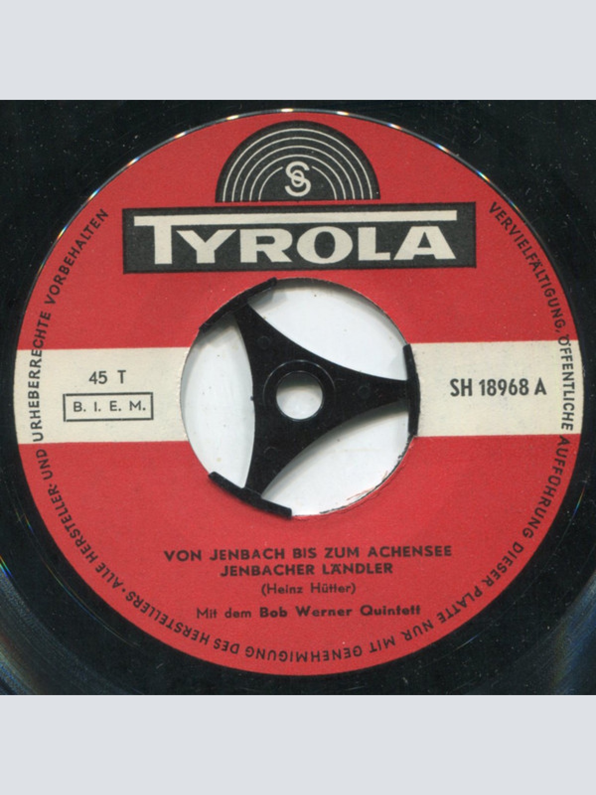 Vinyl / Bob Werner Quintett - Von Jenbach Bis Zum Achensee