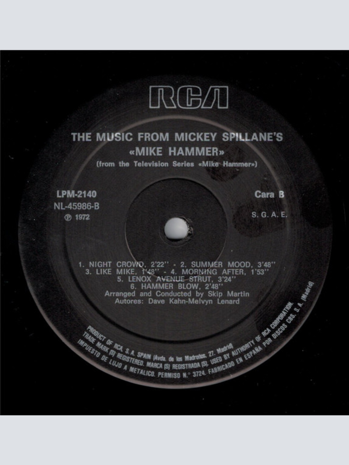 Vinyl / Skip Martin - The Music From Mickey Spillane's Mike Hammer