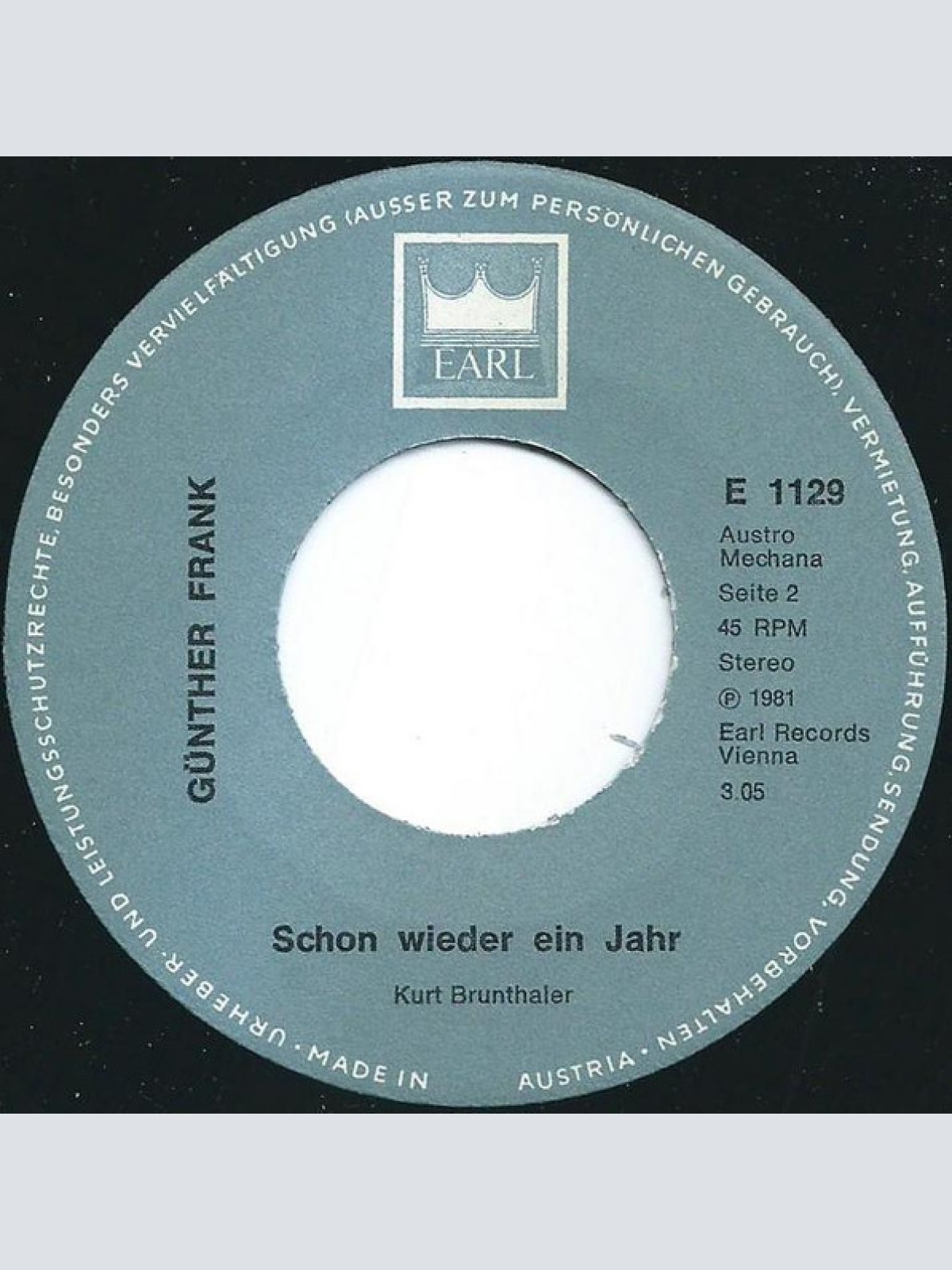 Vinyl / Günther Frank - An Meinen Schutzengel / Schon Wieder Ein Jahr
