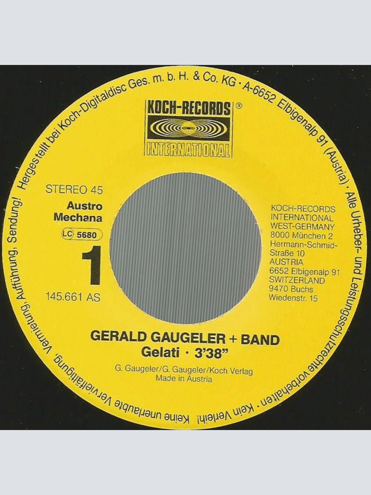 Vinyl / Gerald Gaugeler + Band* - Gelati