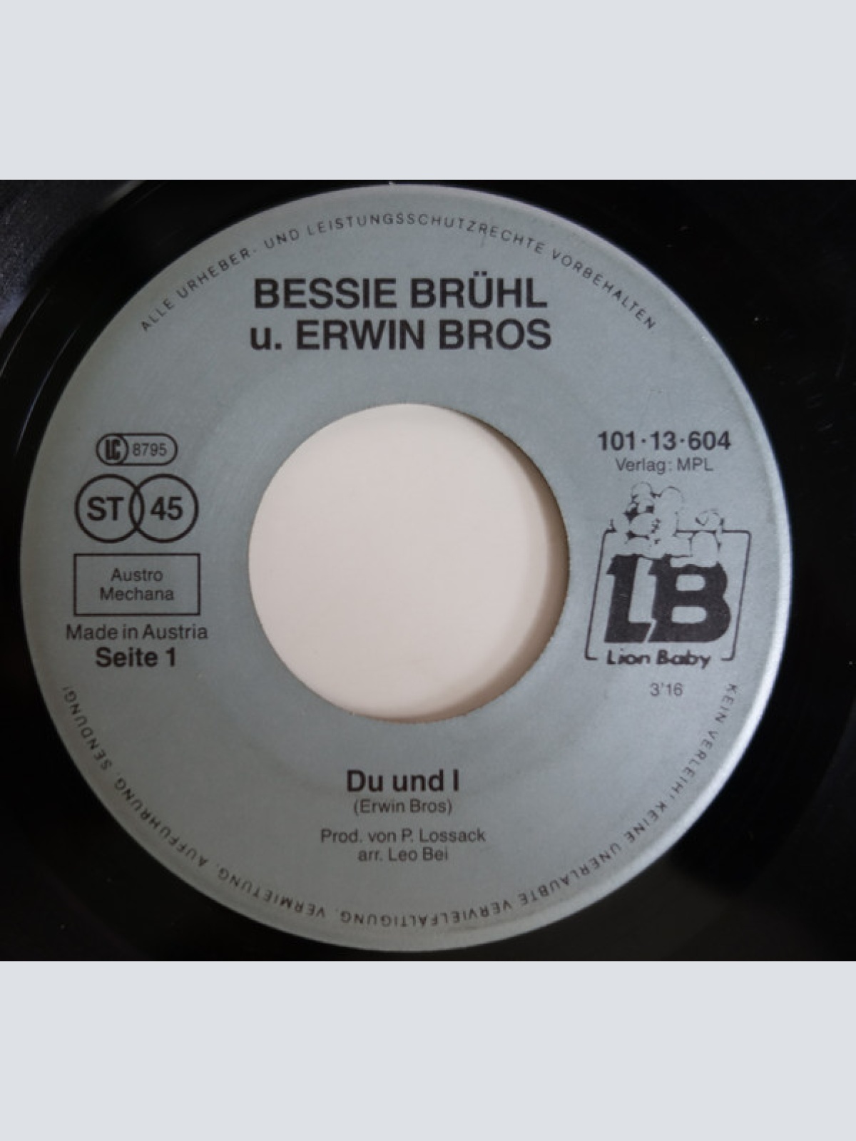 Vinyl / Bessie Brühl* & Erwin Bros - Du & I