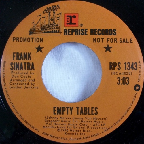 Vinyl / Frank Sinatra - Empty Tables / The Saddest Thing Of All (Toi Et Moi C'est Rien C'est Tout)