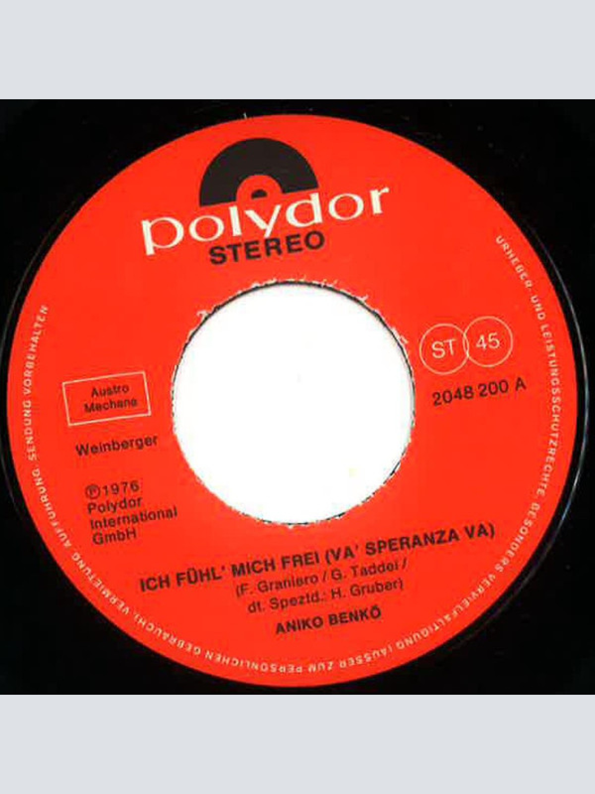 Vinyl / Aniko Benkö - Ein Kleines Lied