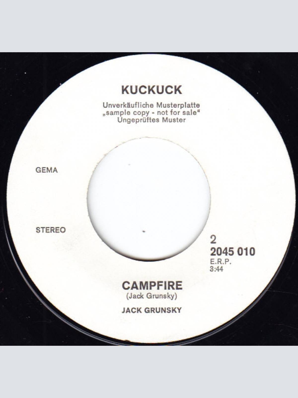 Vinyl / Jack Grunsky - Back Home To Canada / Campfire