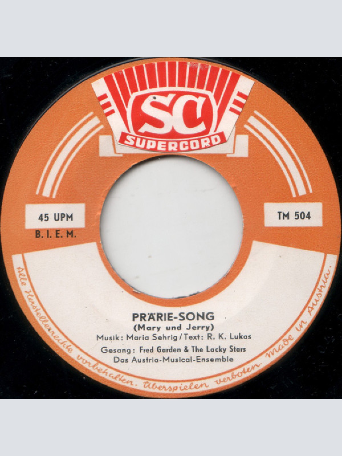 Vinyl / Fred Garden & The Lacky Stars - Riverboat-Song / Prärie-Song