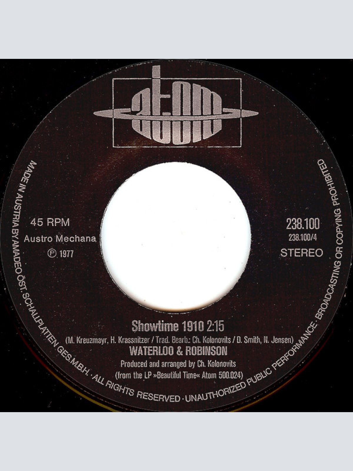 Vinyl / Waterloo & Robinson - Hide Away / Showtime 1910