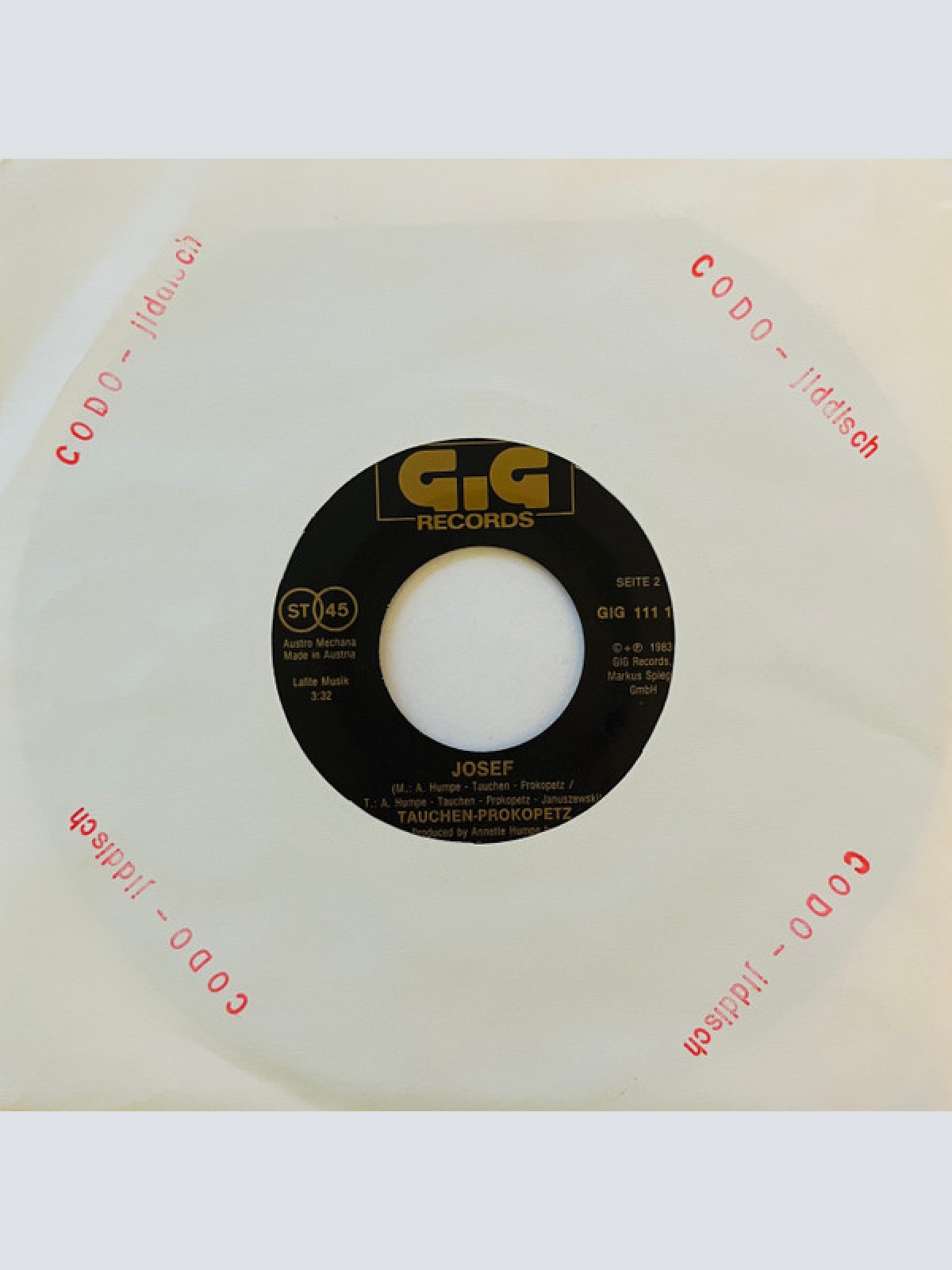 Vinyl / Tauchen-Prokopetz - Cojdoj - The Flying Schissel / Josef