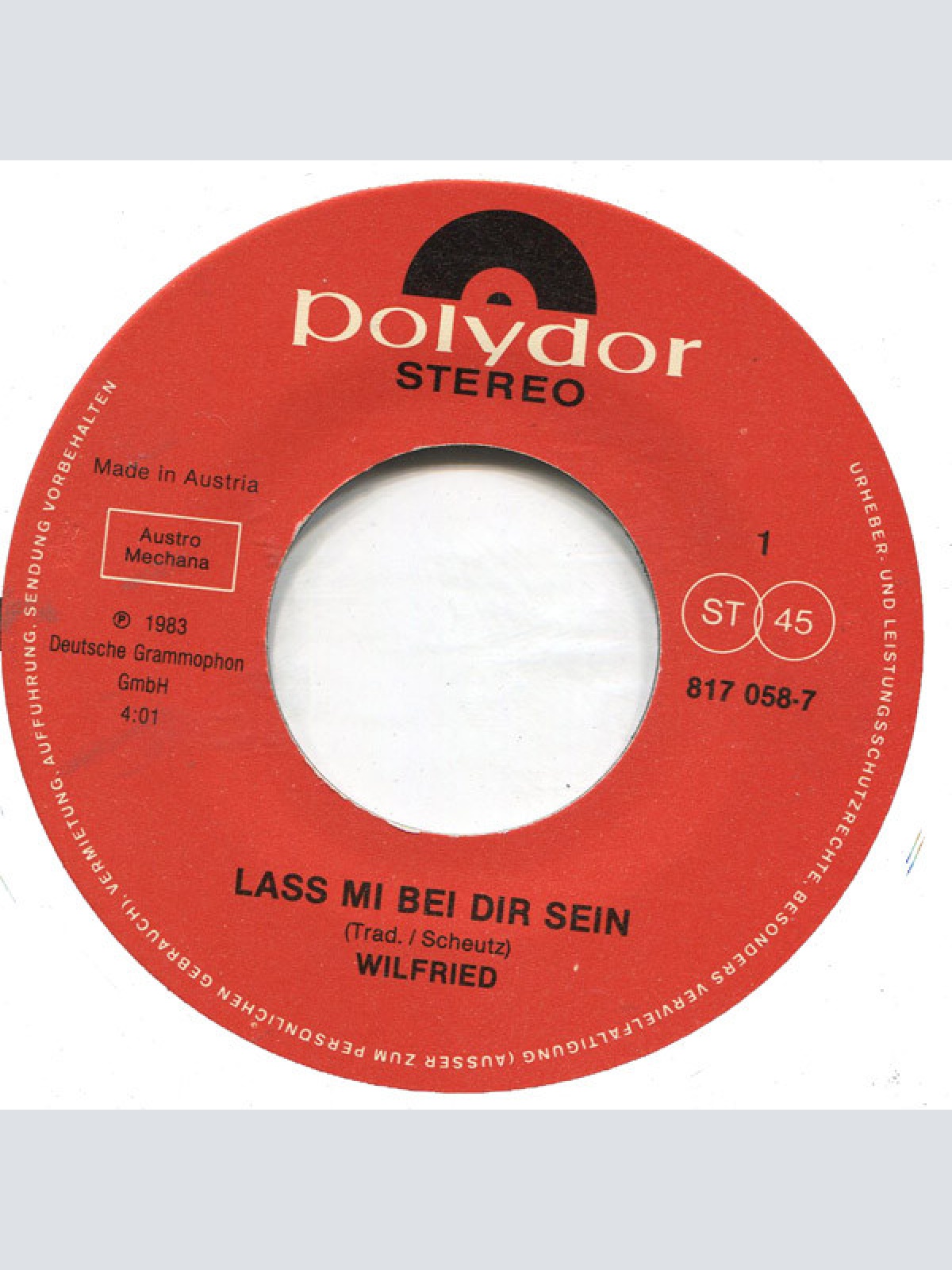 Vinyl / Wilfried - Lass Mi Bei Dir Sein