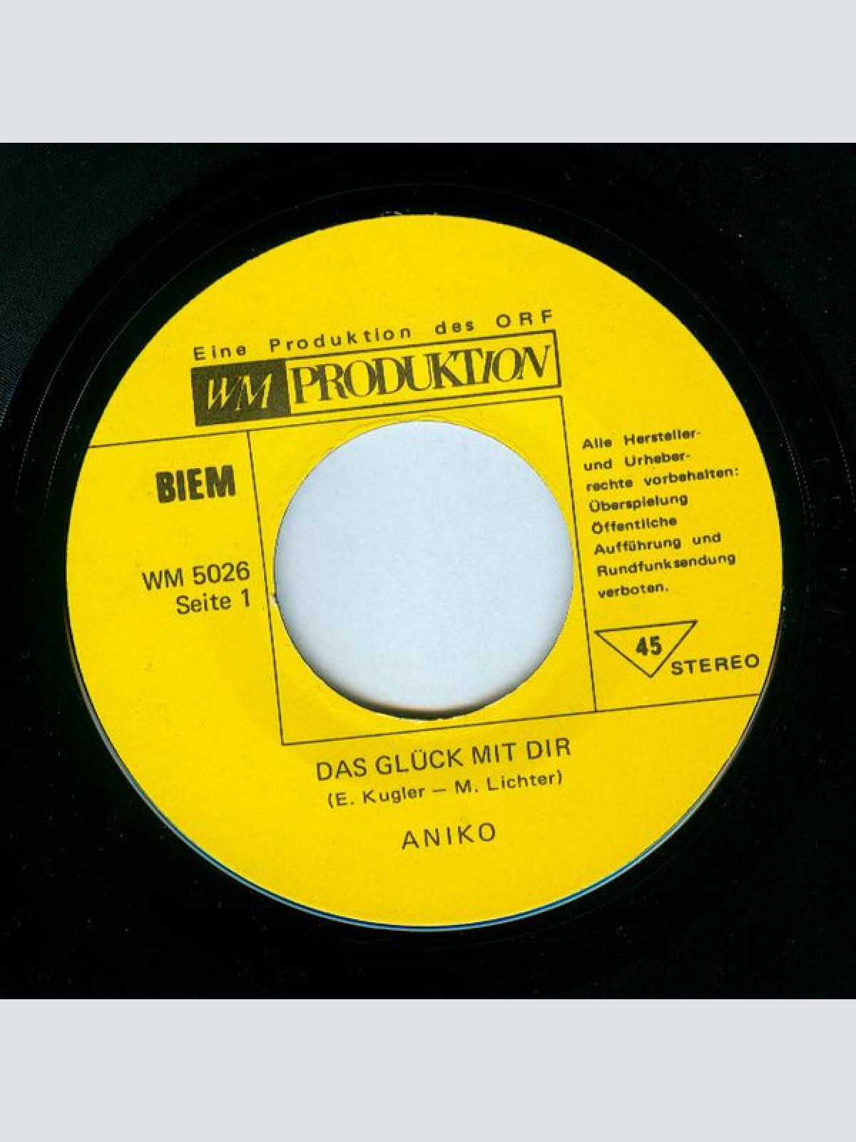 Vinyl / Anikó* - Das Glück Mir Dir / Schau' Ihn Einmal Noch An