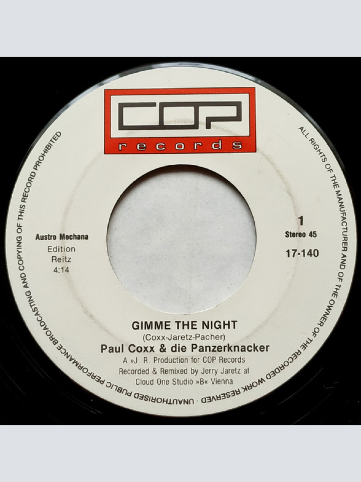 Vinyl / Paul Coxx & Die Panzerknacker - Gimme The Night