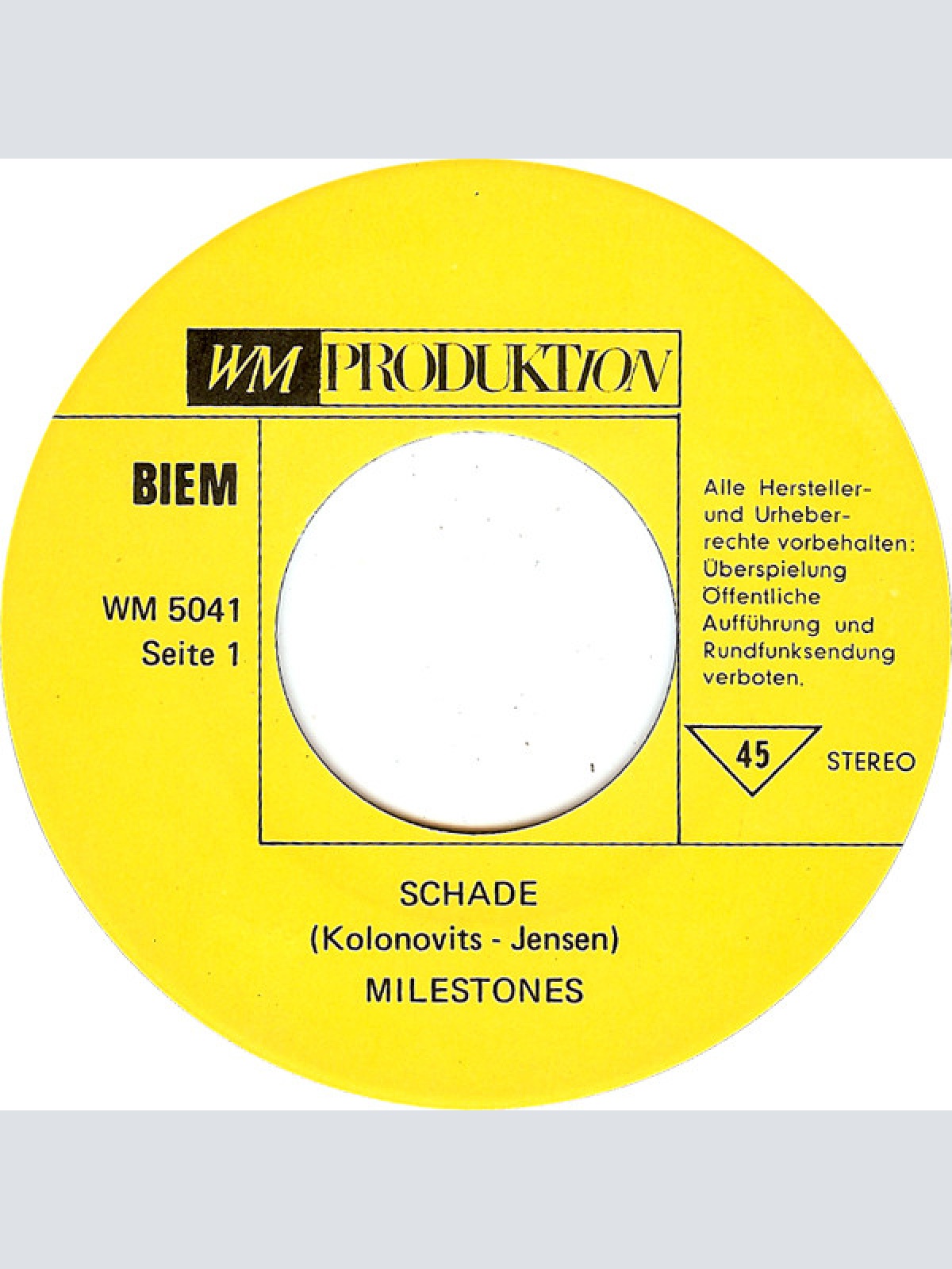 Vinyl / Milestones - Schade