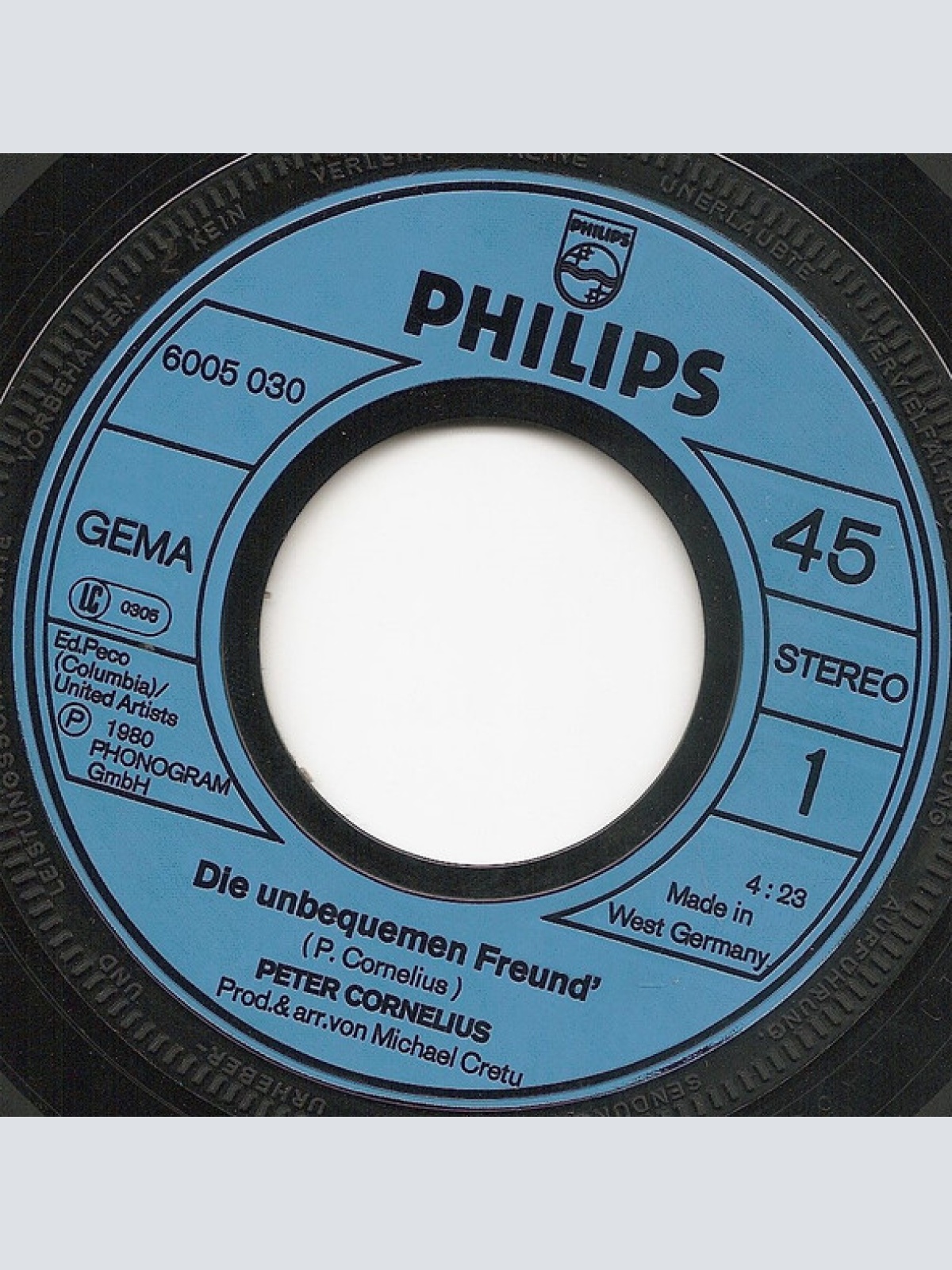 Vinyl / Peter Cornelius - Die Unbequemen Freund'