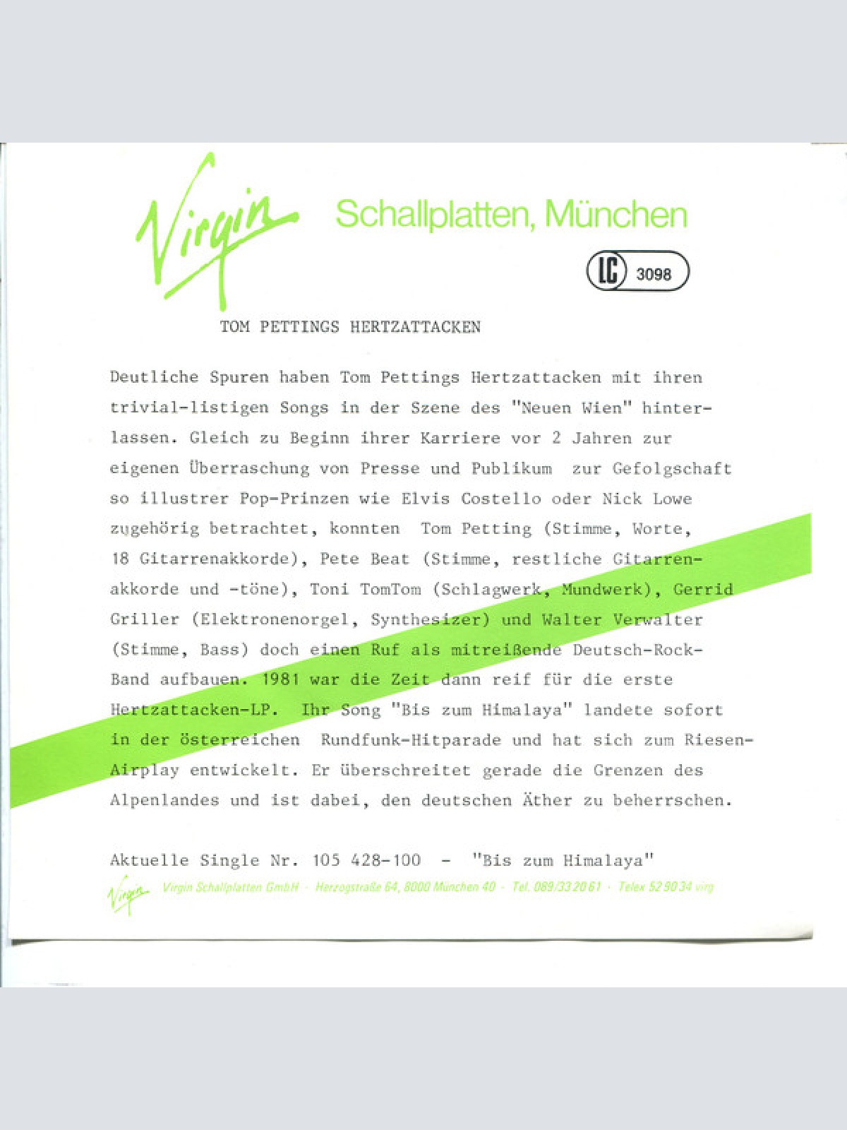 Vinyl / Tom Pettings Hertzattacken - Bis Zum Himalaya