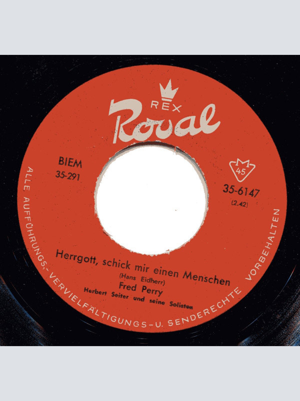 Vinyl / Fred Perry (2) - Halleluja / Herrgott, Schick Mir Einen Menschen