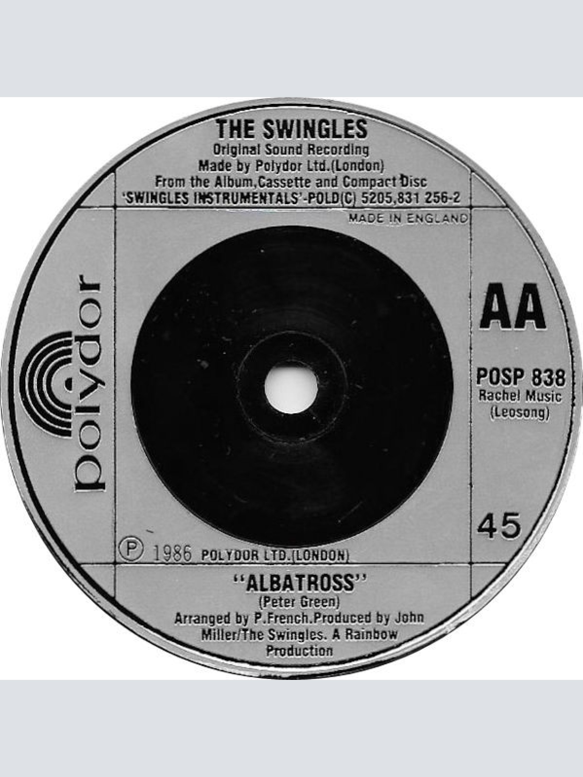 Vinyl / The Swingles - I Believe In Father Christmas / Albatross