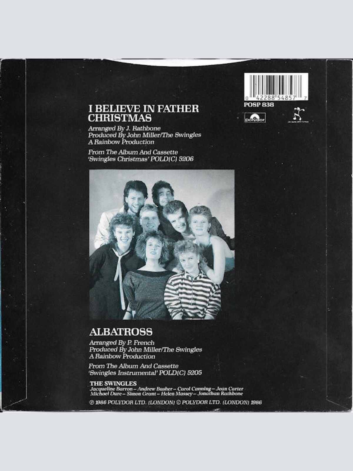 Vinyl / The Swingles - I Believe In Father Christmas / Albatross