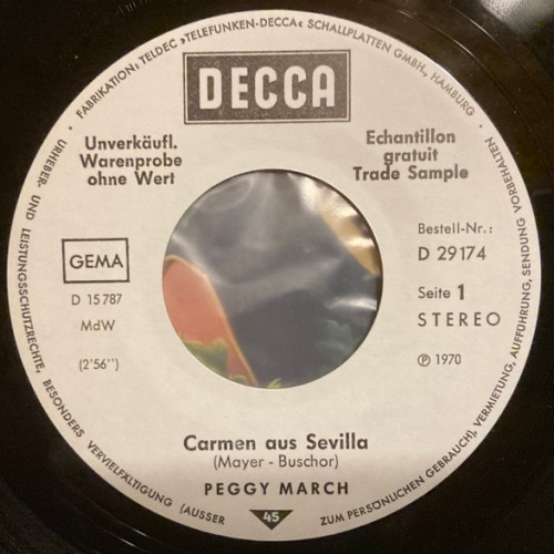 Vinyl / Peggy March - Carmen Aus Sevilla / Ich Schau In Deine Augen