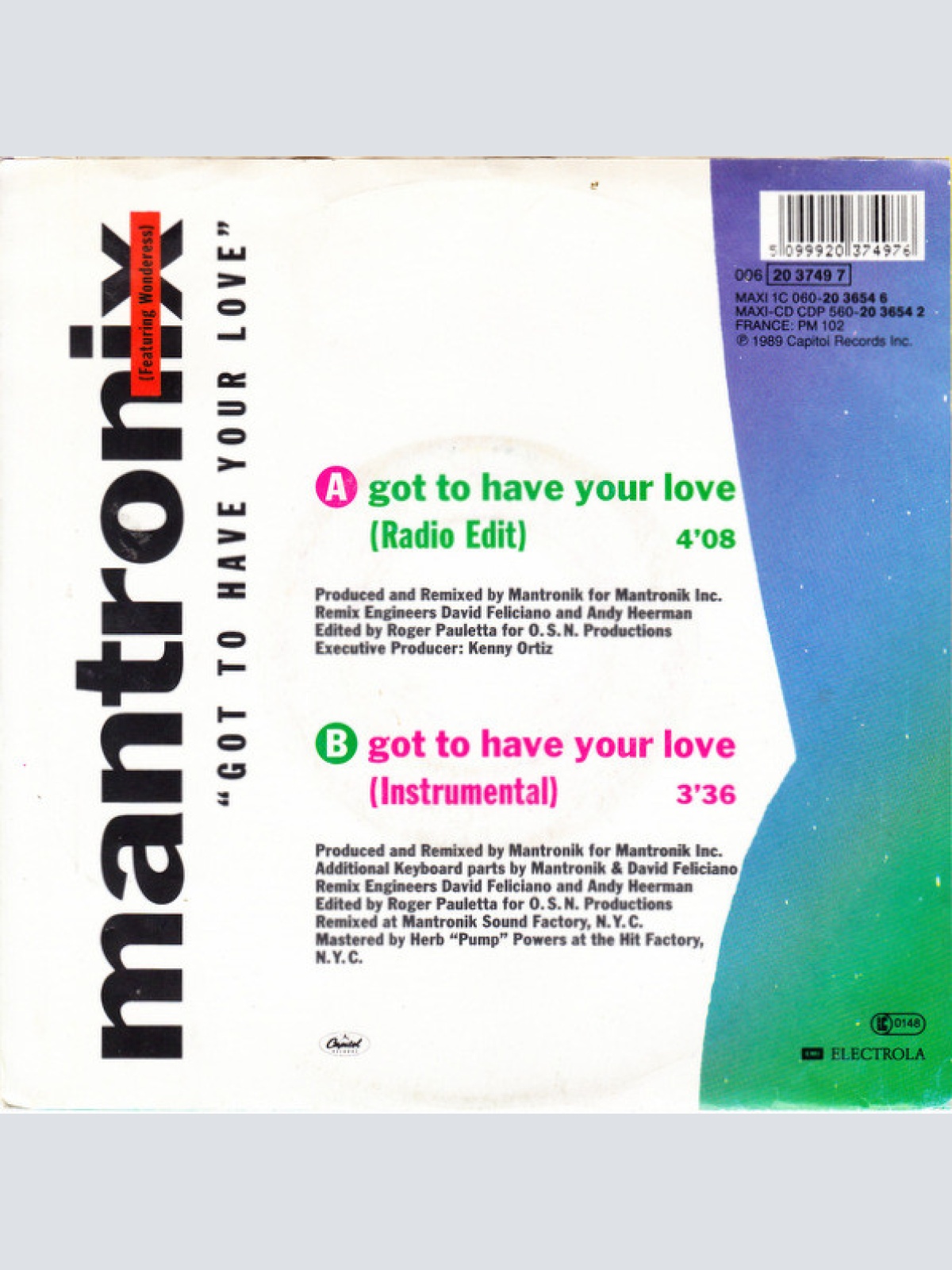 Vinyl / Mantronix Featuring Wondress* - Got To Have Your Love