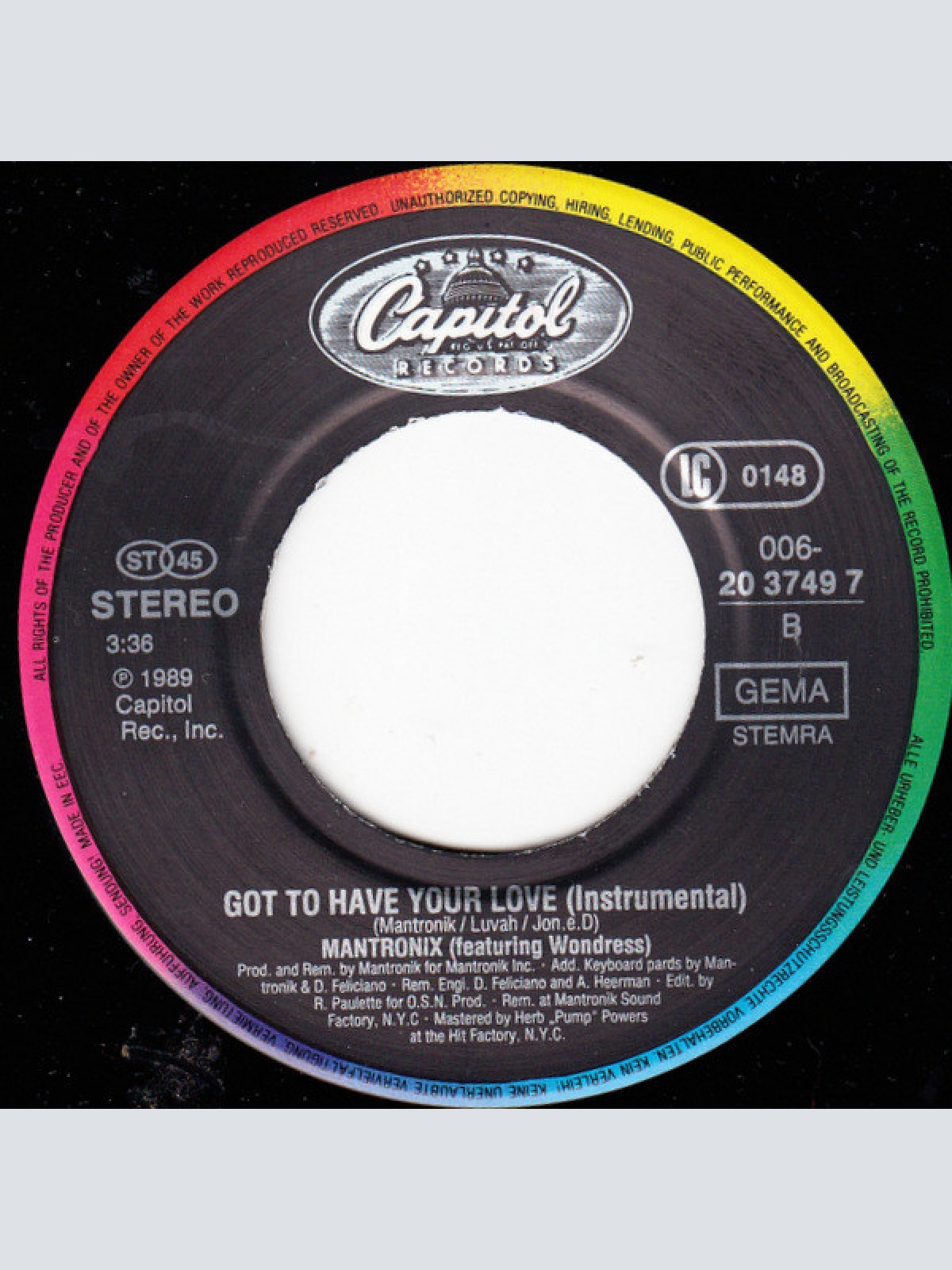 Vinyl / Mantronix Featuring Wondress* - Got To Have Your Love