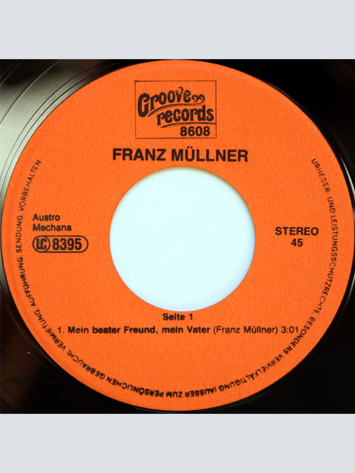 Vinyl / Franz Müllner - Ich Hatte Einen Freund In Dieser Stadt / Mama, Geh Bitte, Schau Oba